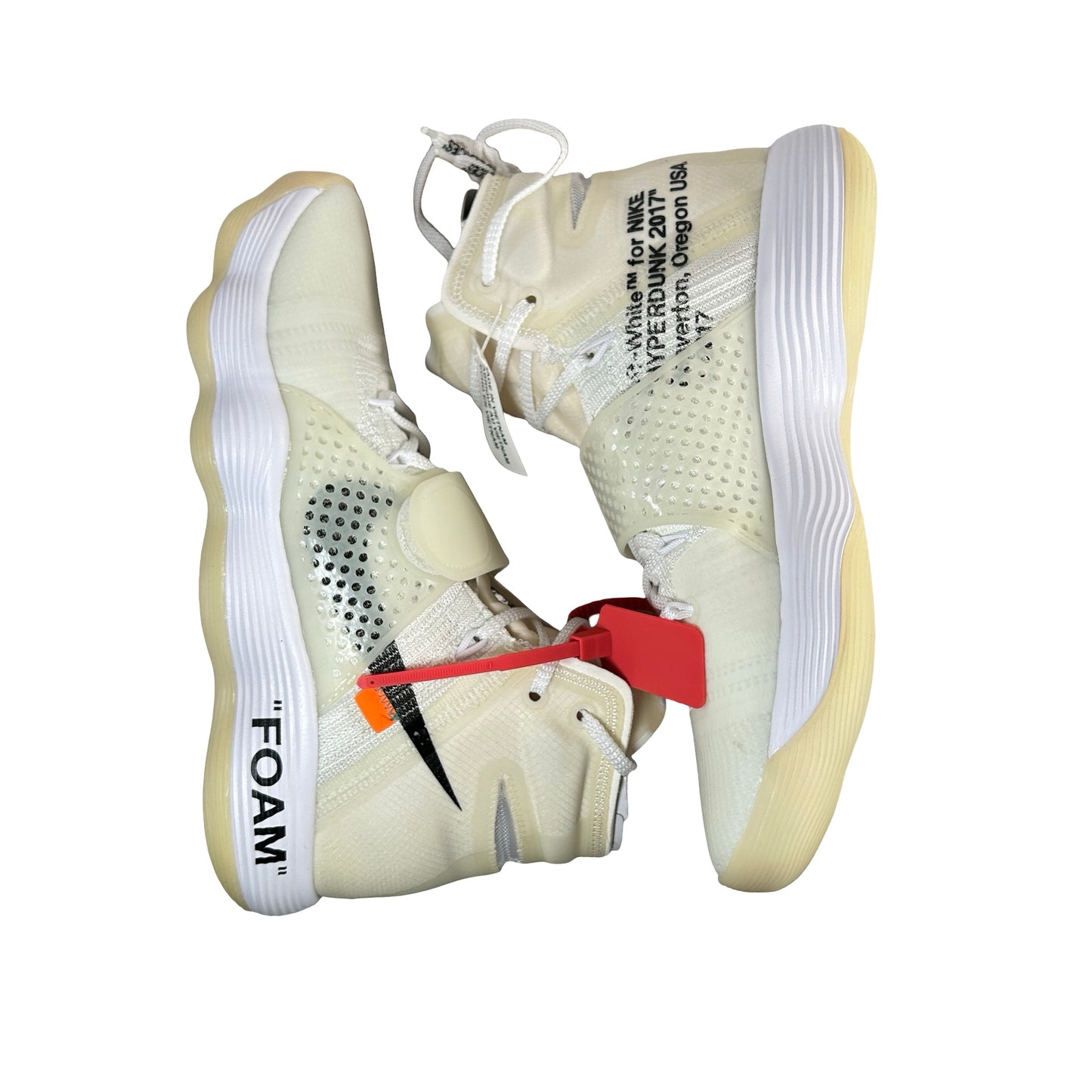 AJ4578 100 Nike React Hyperdunk 2017 Flyknit Off-White - 10 M (Yellowing)