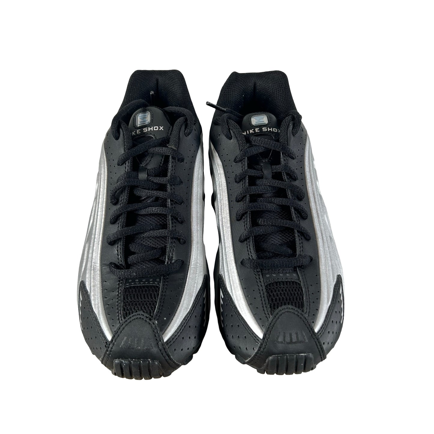 CW2626 004 Nike Shox R4 Metallic Silver Black Psychic Blue (GS) [USED] - 6 Y (Used)