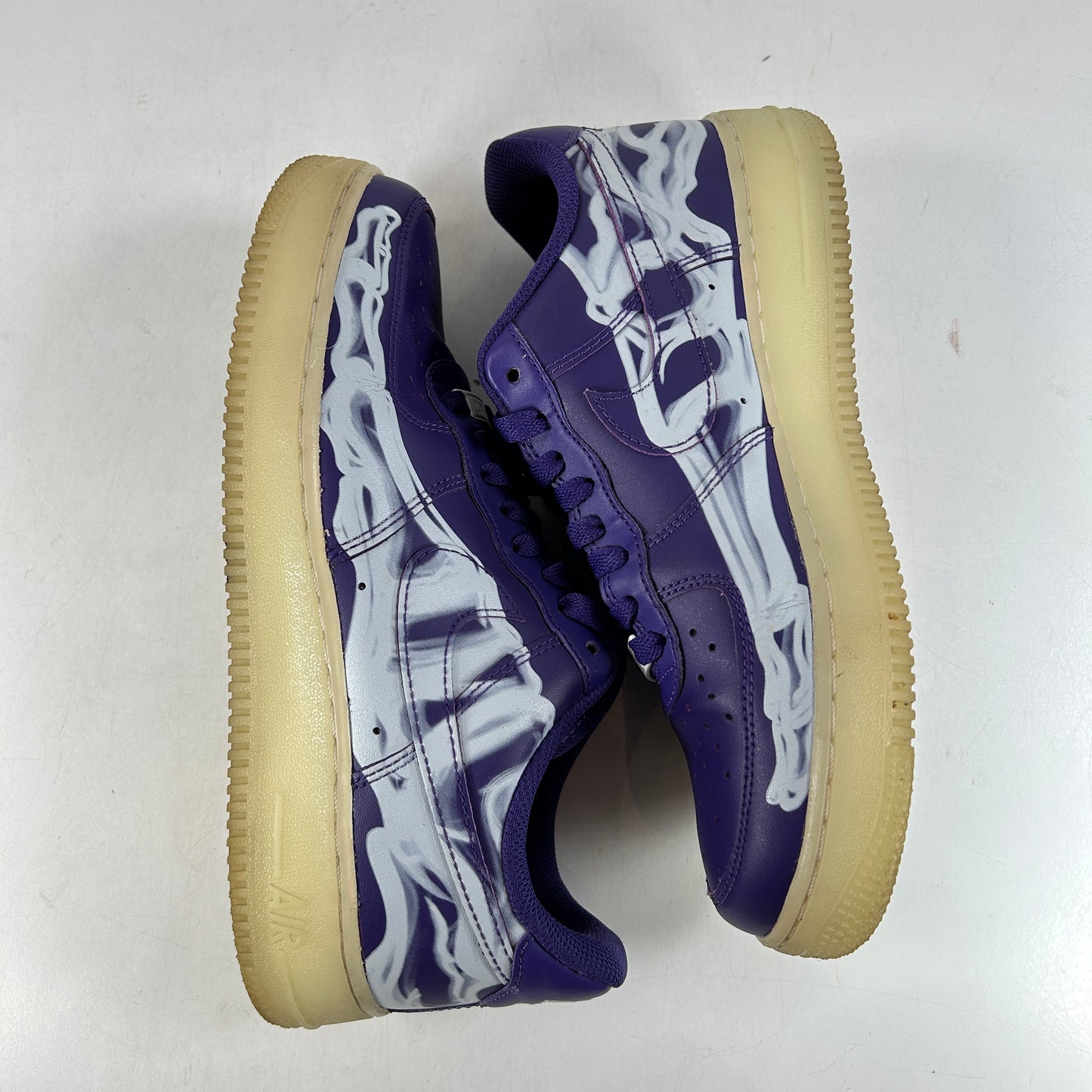 CU8067 500 Nike Air Force 1 Low '07 QS Purple Skeleton Halloween [USED] - 7.5 M (Used) (No Box)