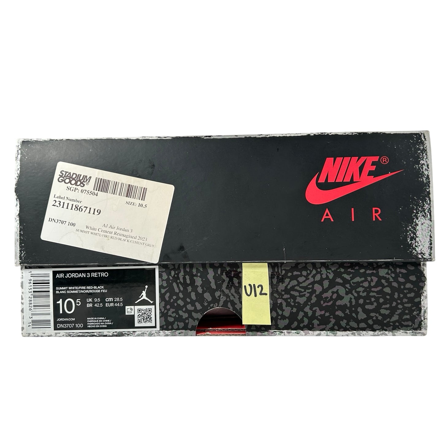 DN3707 100 Jordan 3 Retro White Cement Reimagined [USED] - 10.5 M (Used12)