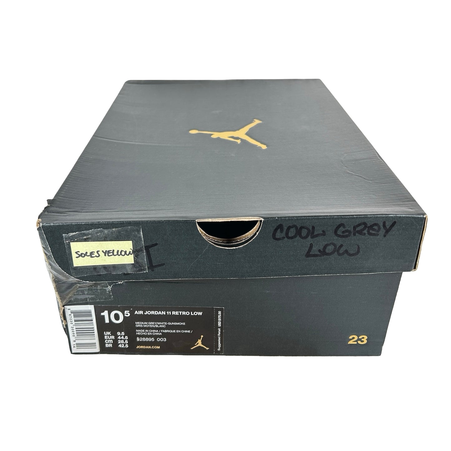 528895 003 Air Jordan 11 Retro Low Cool Grey - 10.5 M (Soles Yellowing)