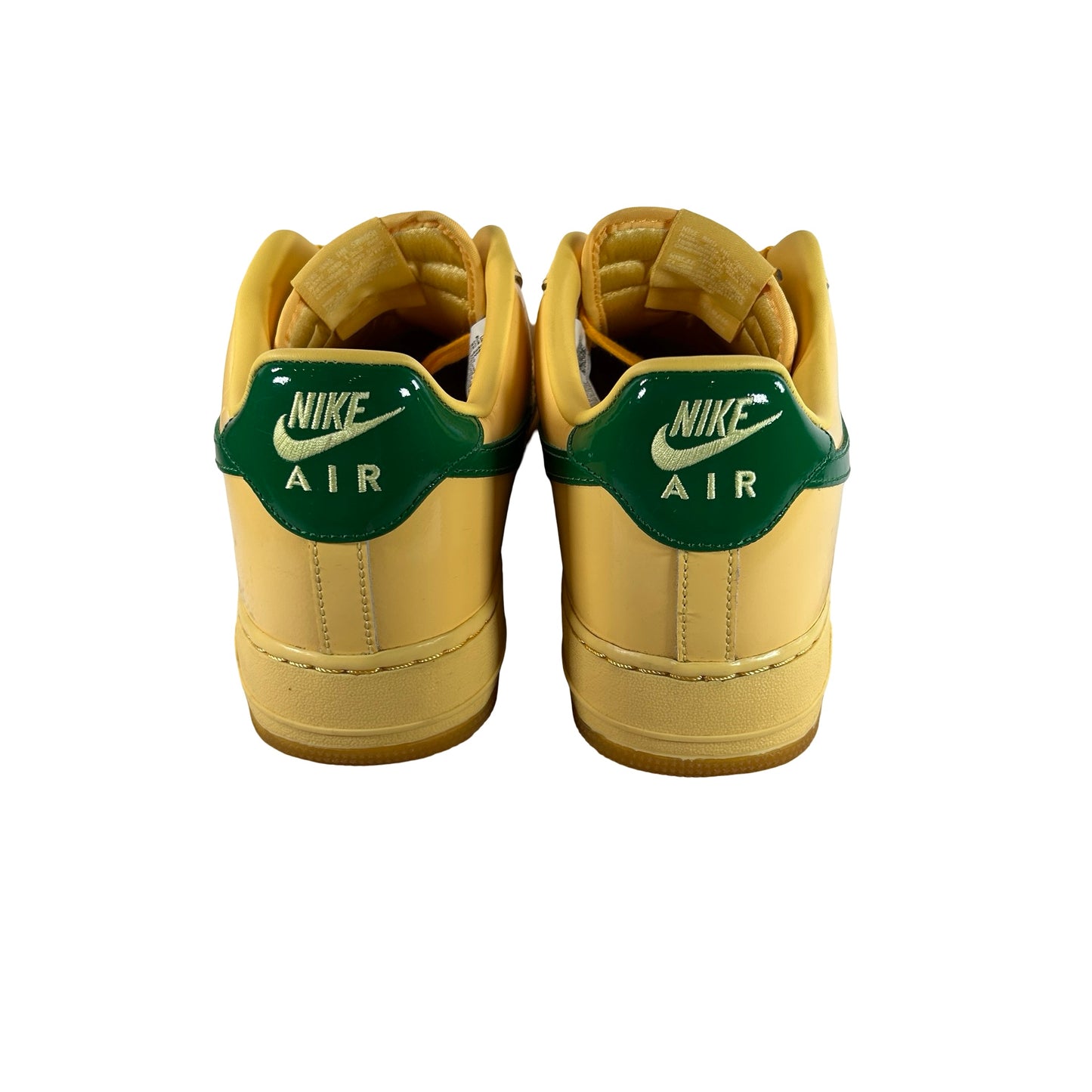 IO4489 700 Nike Air Force 1 Low Patent Leather Topaz Gold Pine Green [USED] - 14 M (Used)