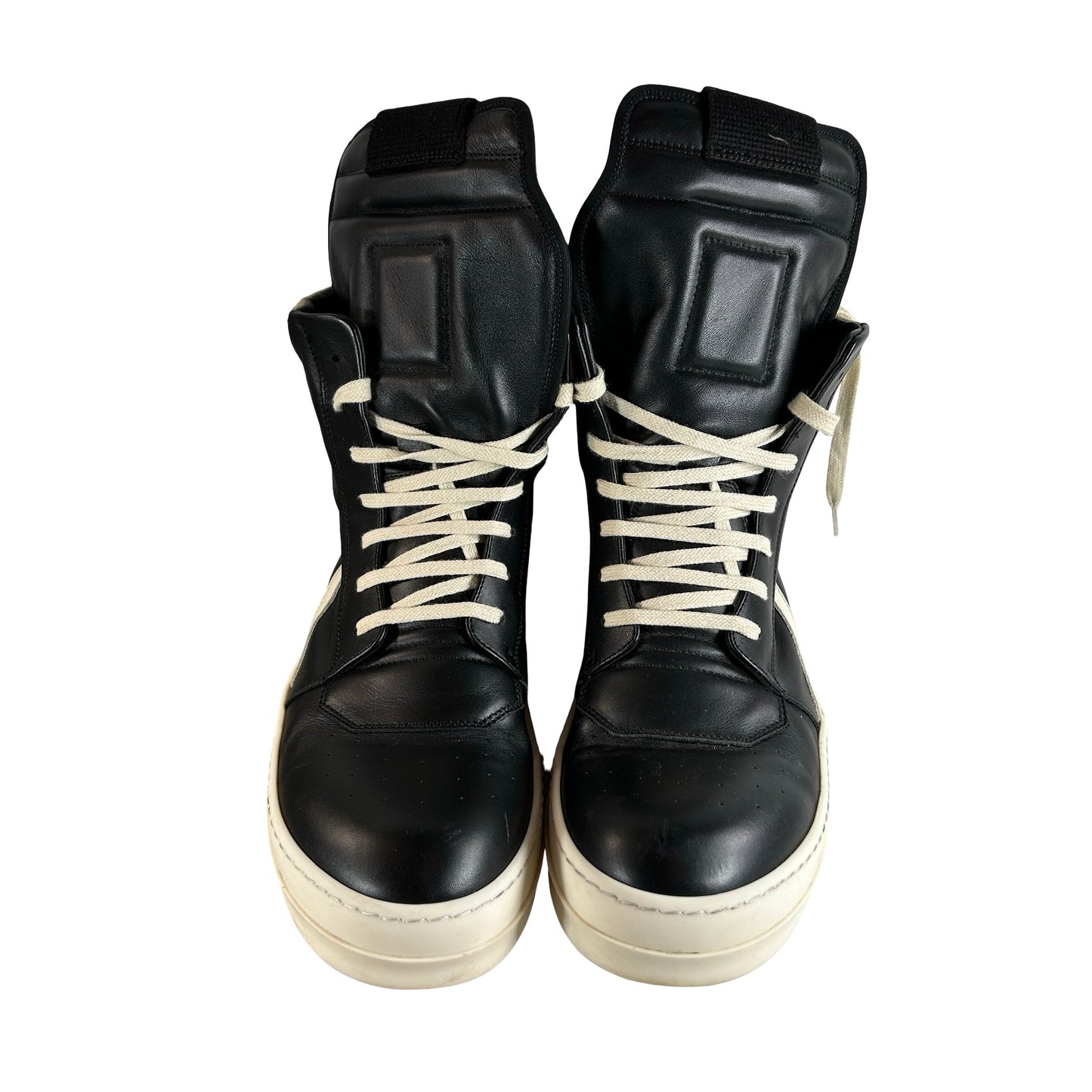RU01B1894 LPO 9111 Rick Owens Geobasket High 'Black Milk' [USED] - 42 EU (Used)