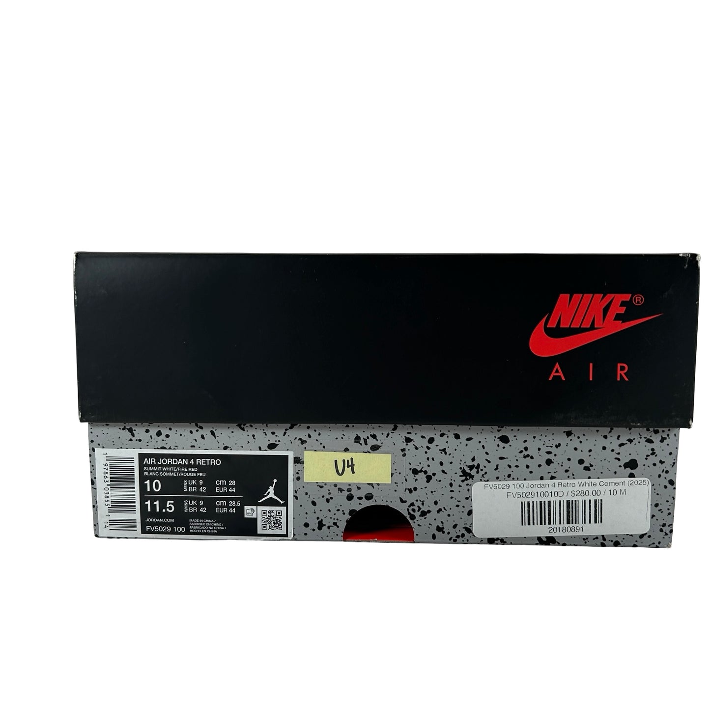 FV5029 100 Jordan 4 Retro White Cement (2025) [USED] - 10 M (Used4)