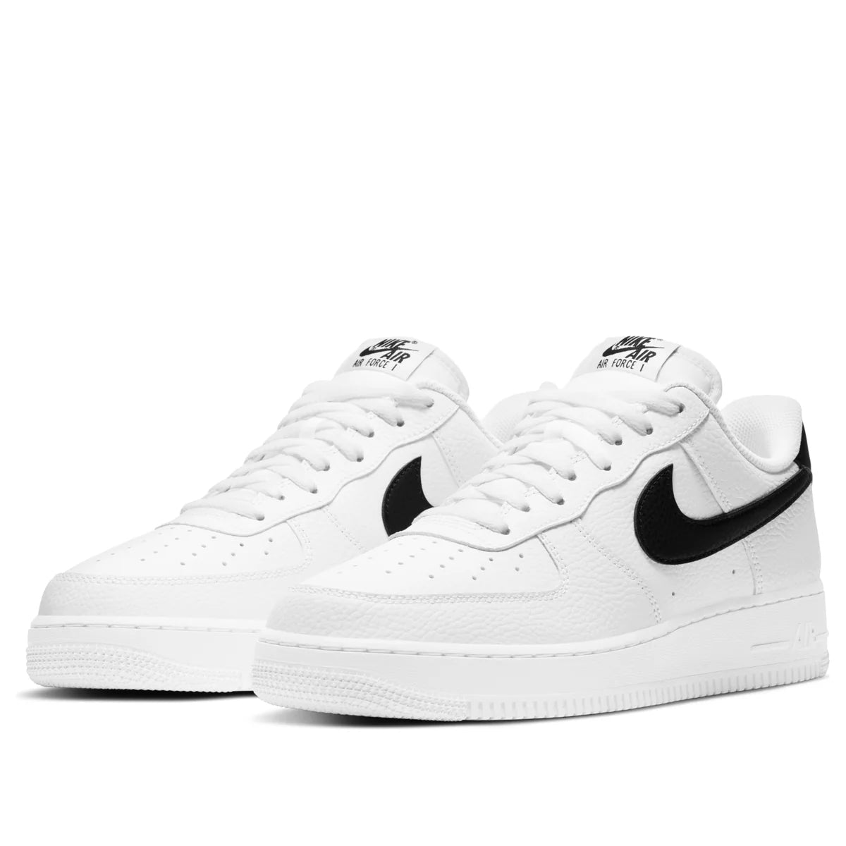 CT2302 100 Nike Air Force 1 Low '07 White Black Pebbled Leather