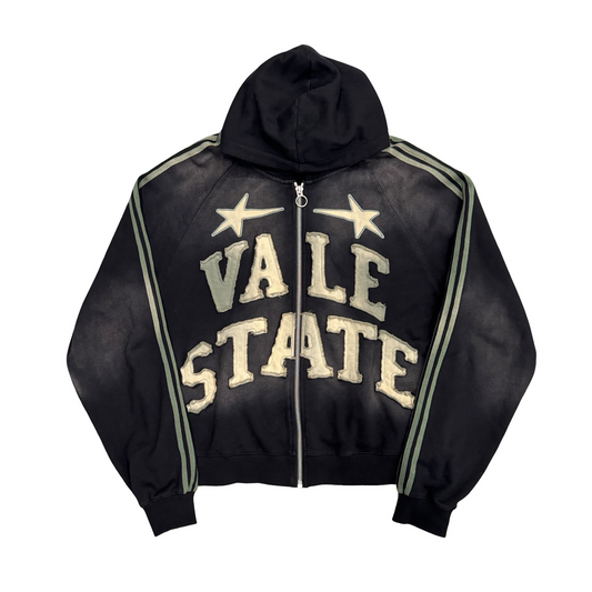 Vale Forever State Zip Up Black Hoodie [USED] - L (Used)