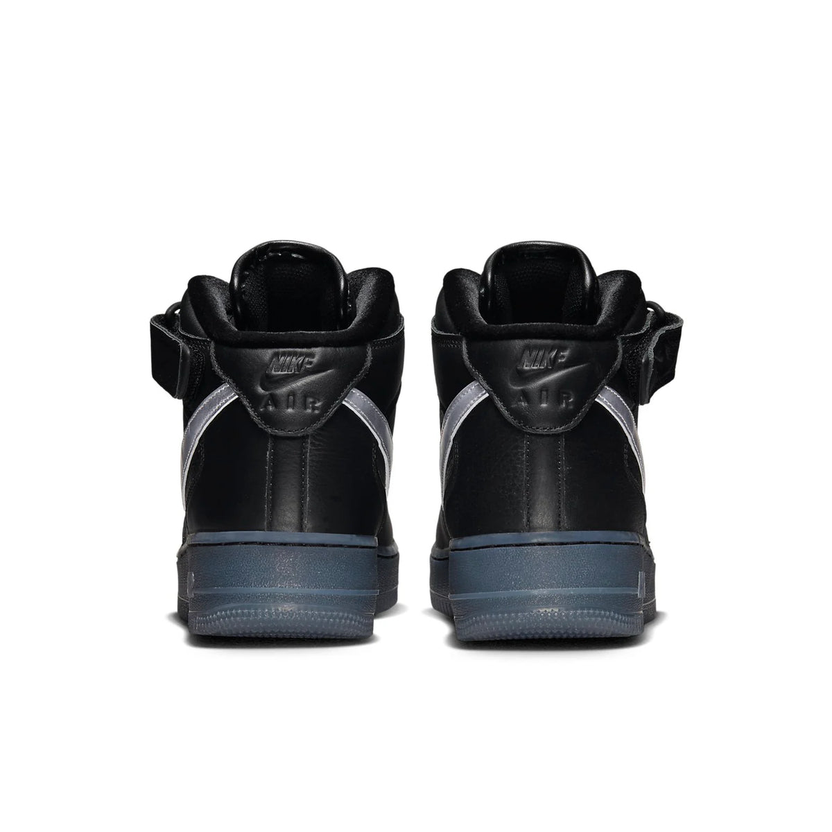 DX3061 001 Nike Air Force 1 Mid PRM Black Metallic Silver