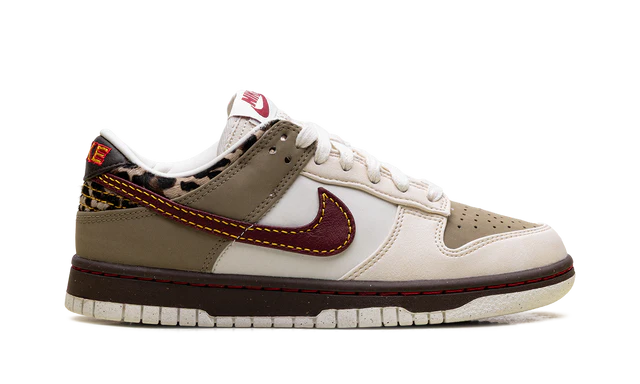 IM6687 262 Nike Dunk Low Retro Khaki Team Red Pearl White (Women's)