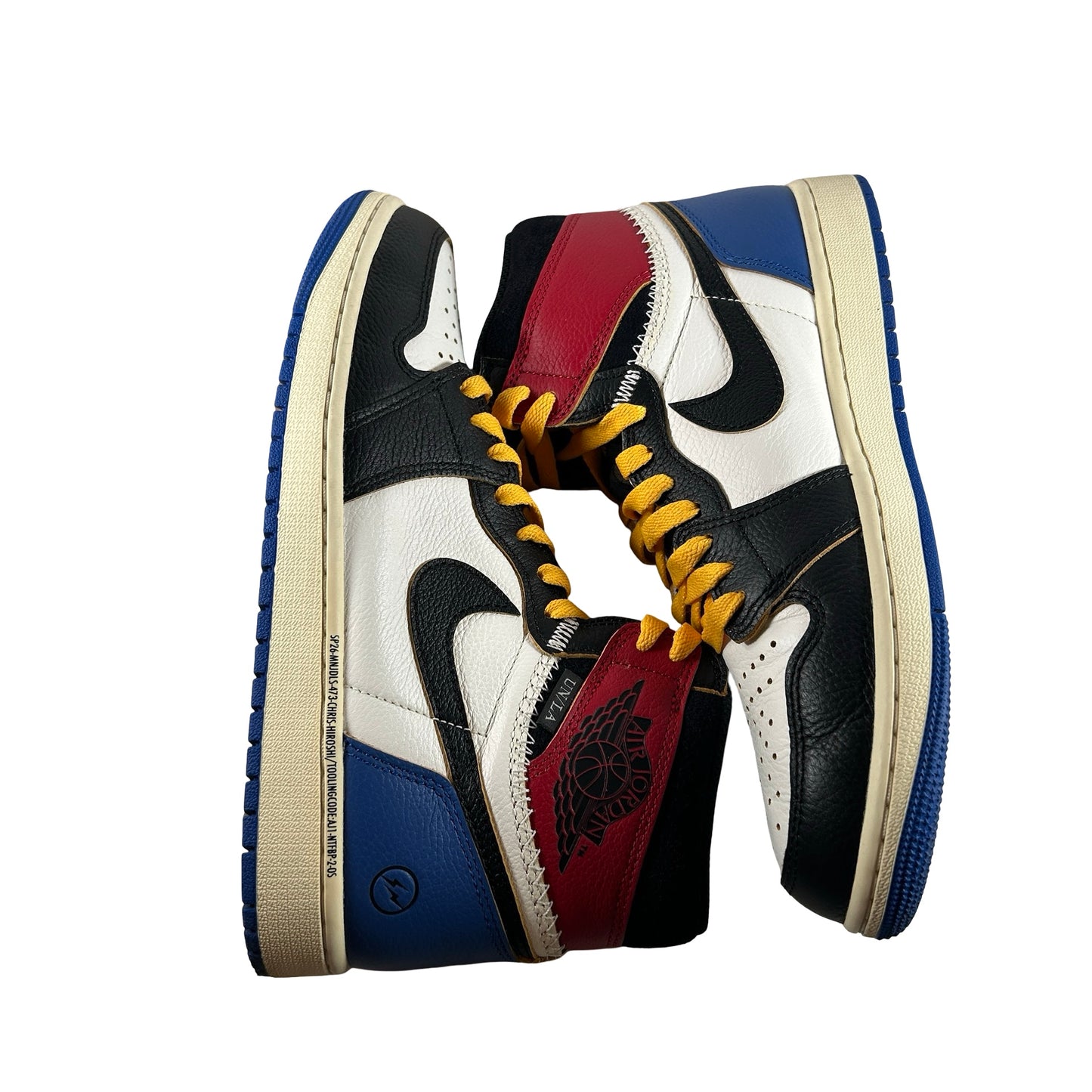 IO7847 002 Jordan 1 Retro High OG SP Fragment x Union LA Varsity Red Sport Royal [USED] - 9 M (Used)