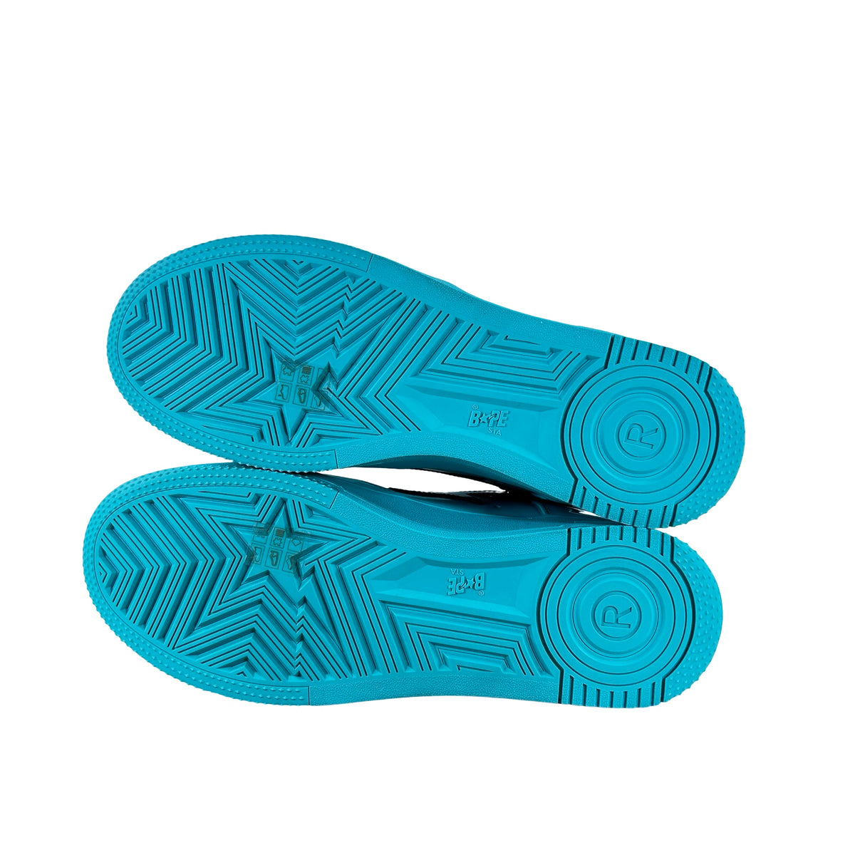 001FWL801301BLU A Bathing Ape Bape Sta #1 Turquoise Blue Black Patent Leather