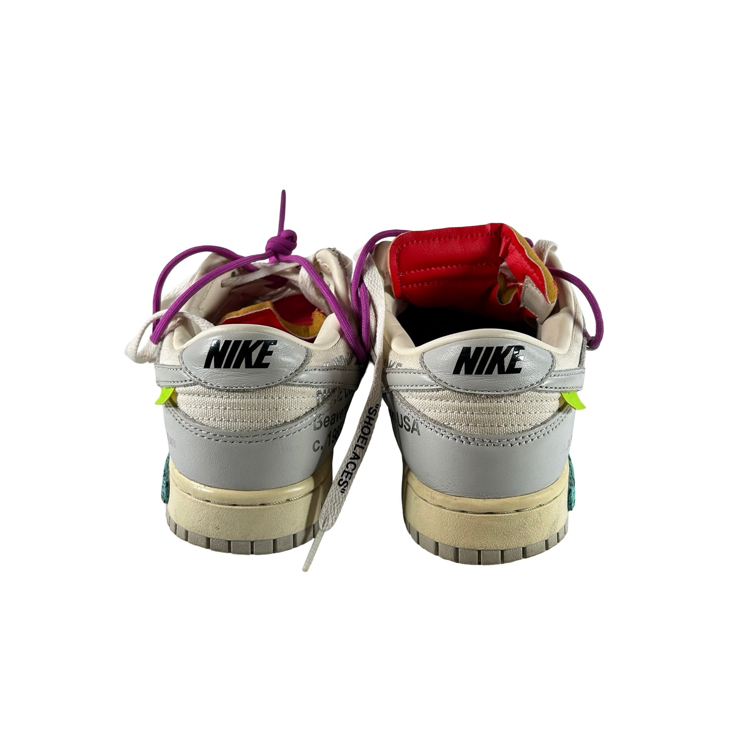 DM1602 101 Nike Dunk Low Off-White Lot 45 [USED] - 9 M (Used) (No Box)
