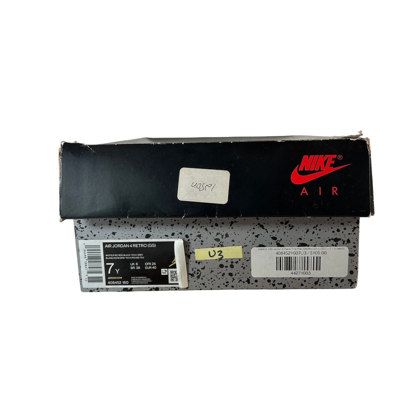 408452 160 Jordan 4 Retro Fire Red (2020) (GS) [USED] - 7 Y (Used3)