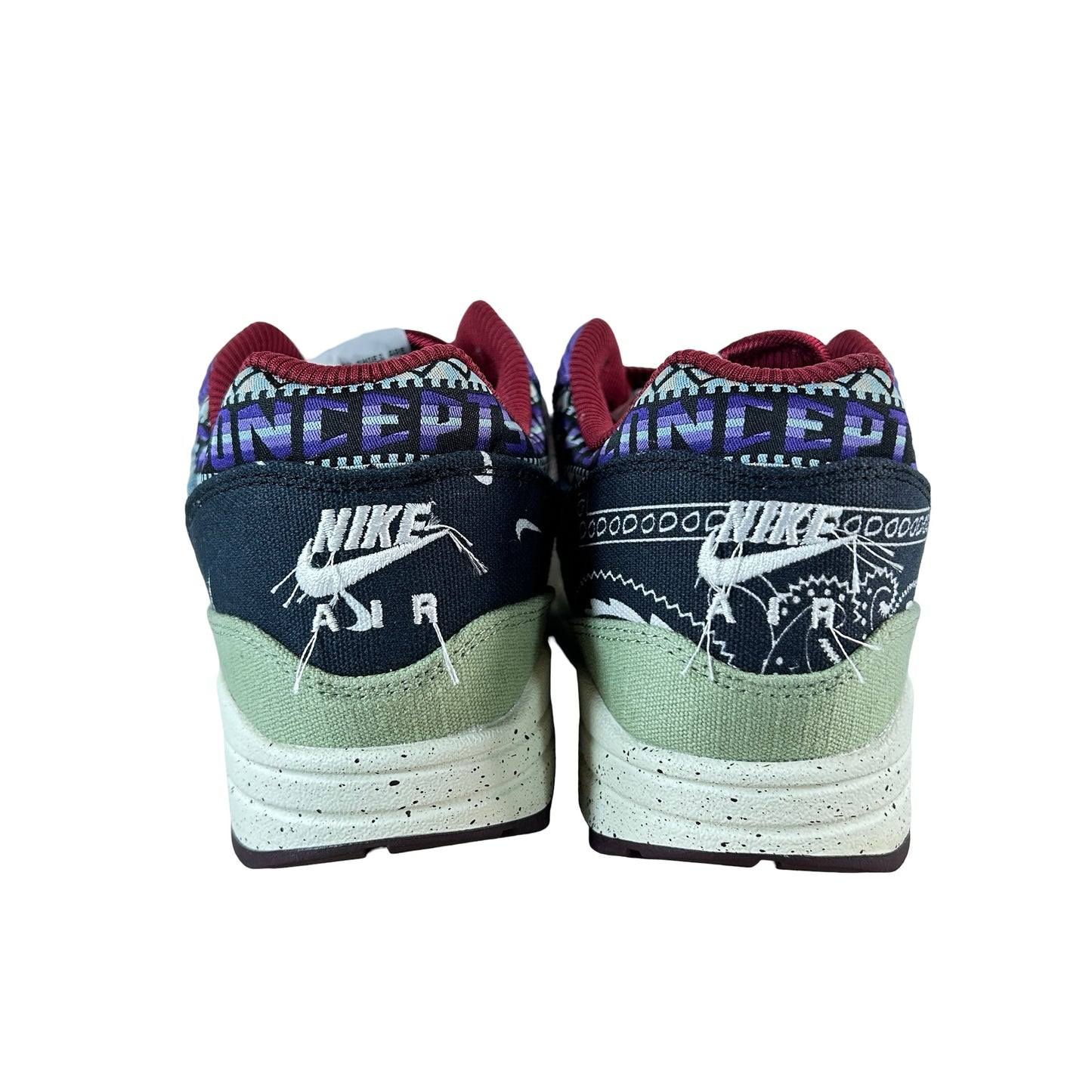 DN1803 300 Nike Air Max 1 Concepts Denim Olive Canvas [USED] - 9 M (Used) (No Box)