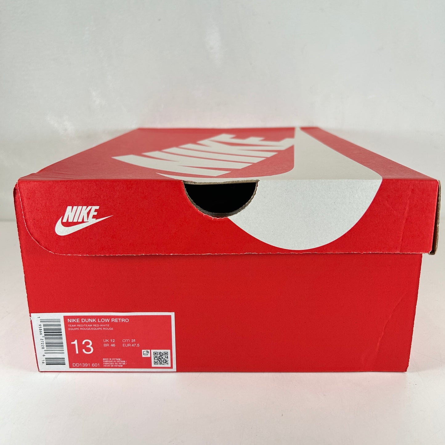 DD1391 601 Nike Dunk Low Team Red (2022) [USED] - 13 M (Used)
