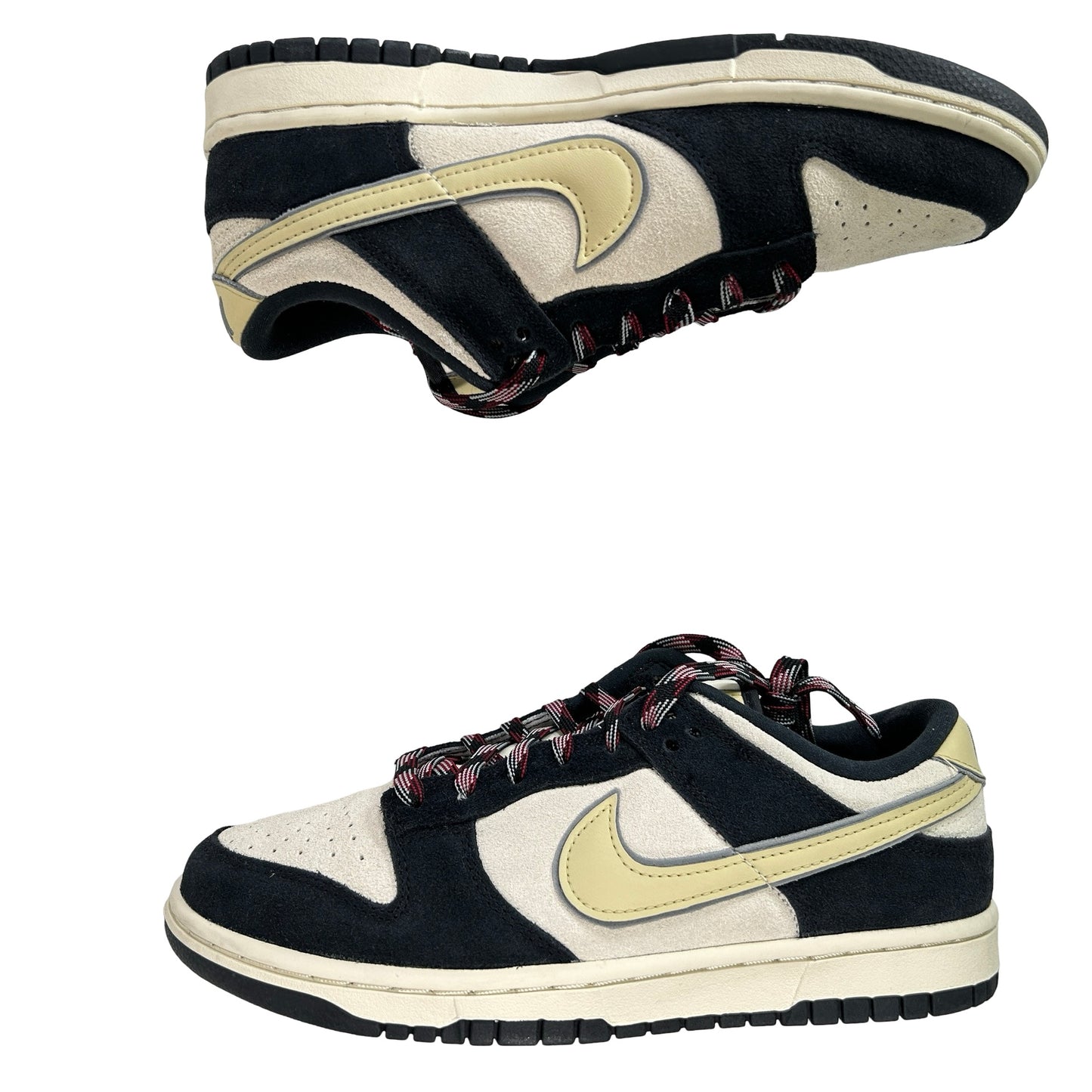 DV3054 001 Nike Dunk Low LX Black Suede Team Gold (Women's) [USED] - 9 W (Used)