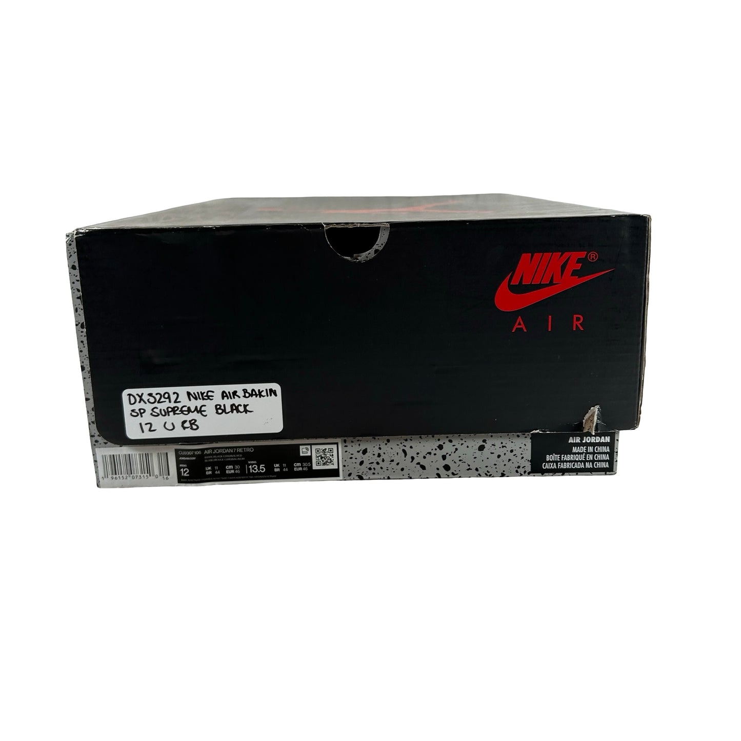 DX3292 001 Nike Air Bakin SP Supreme Black [USED] - 12 M (Used) (Replace Box)