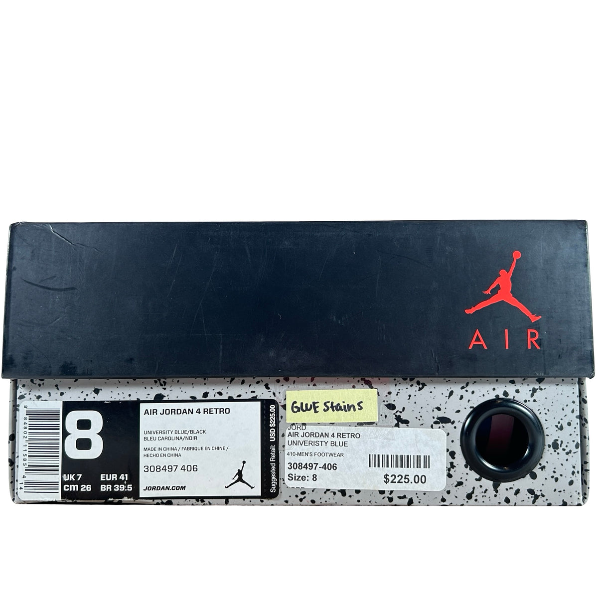 8 MN  Jordan 4 Travis Scott Cactus Jack - 8 M (Glue Stains)