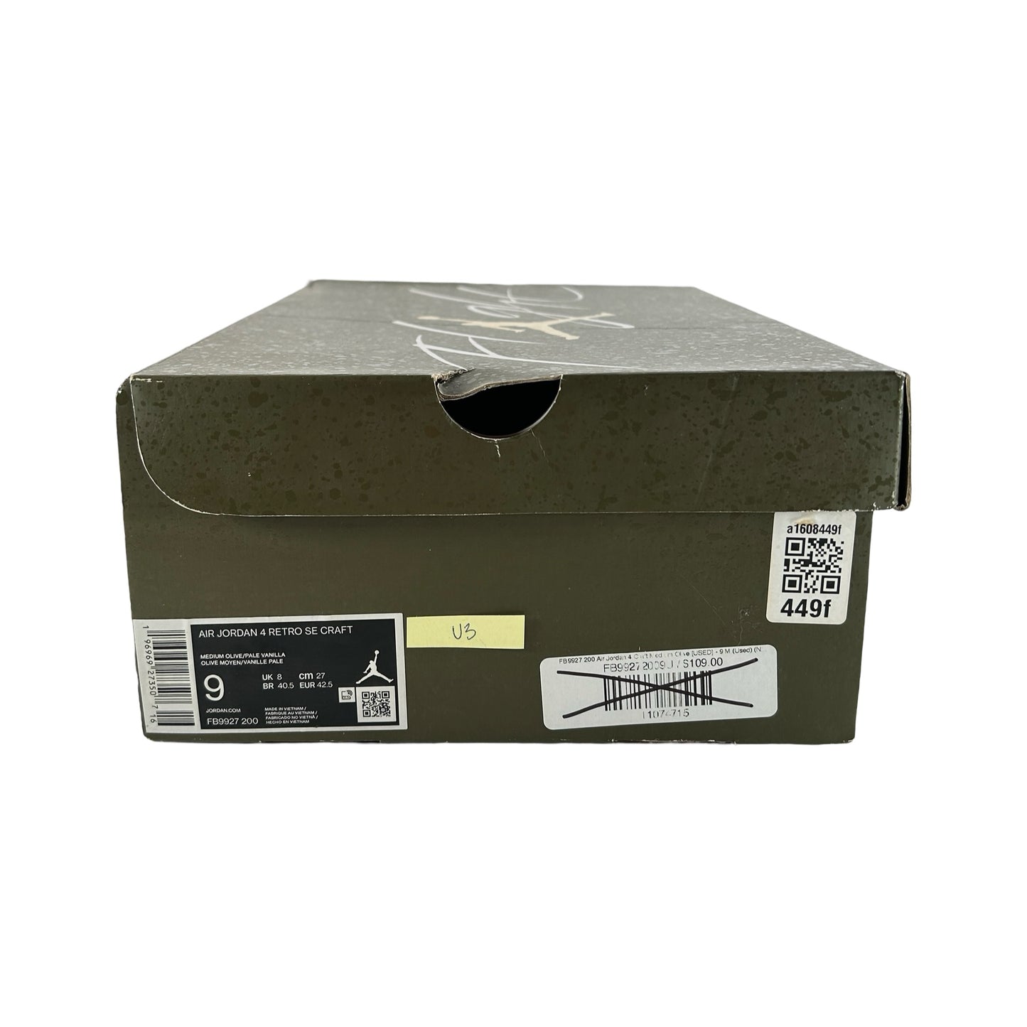 FB9927 200 Air Jordan 4 Craft Medium Olive [USED] - 9 M (Used3)