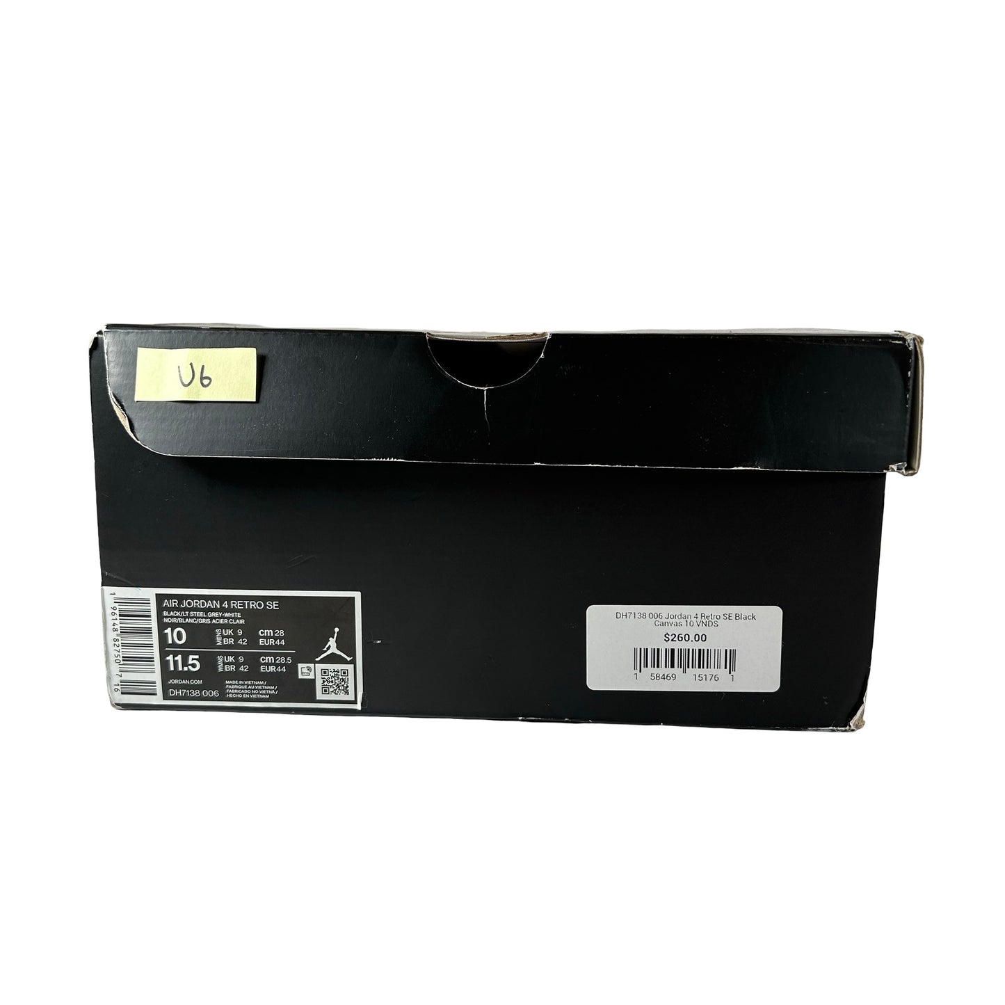 DH7138 006 Jordan 4 Retro SE Black Canvas [USED] - 10 M (Used6)