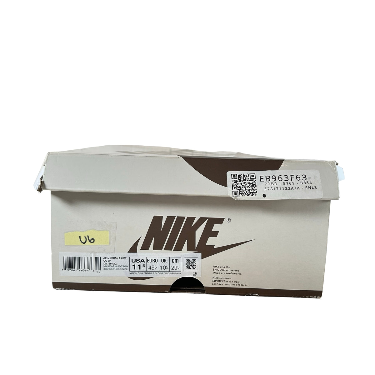 DM7866 202 Jordan 1 Retro Low OG SP Travis Scott Velvet Brown [USED] - 11.5 M (Used6)