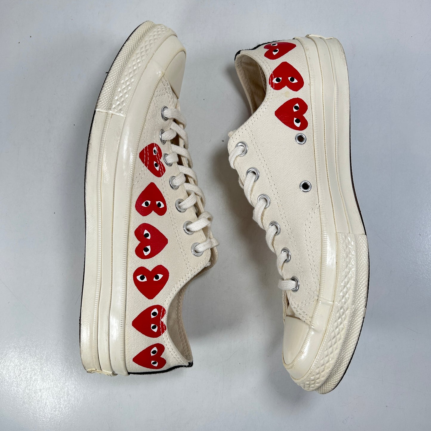 162975C Converse Chuck Taylor All Star 70 Ox CDG PLAY Multi-Heart White [USED] - 8.5 M (Used)