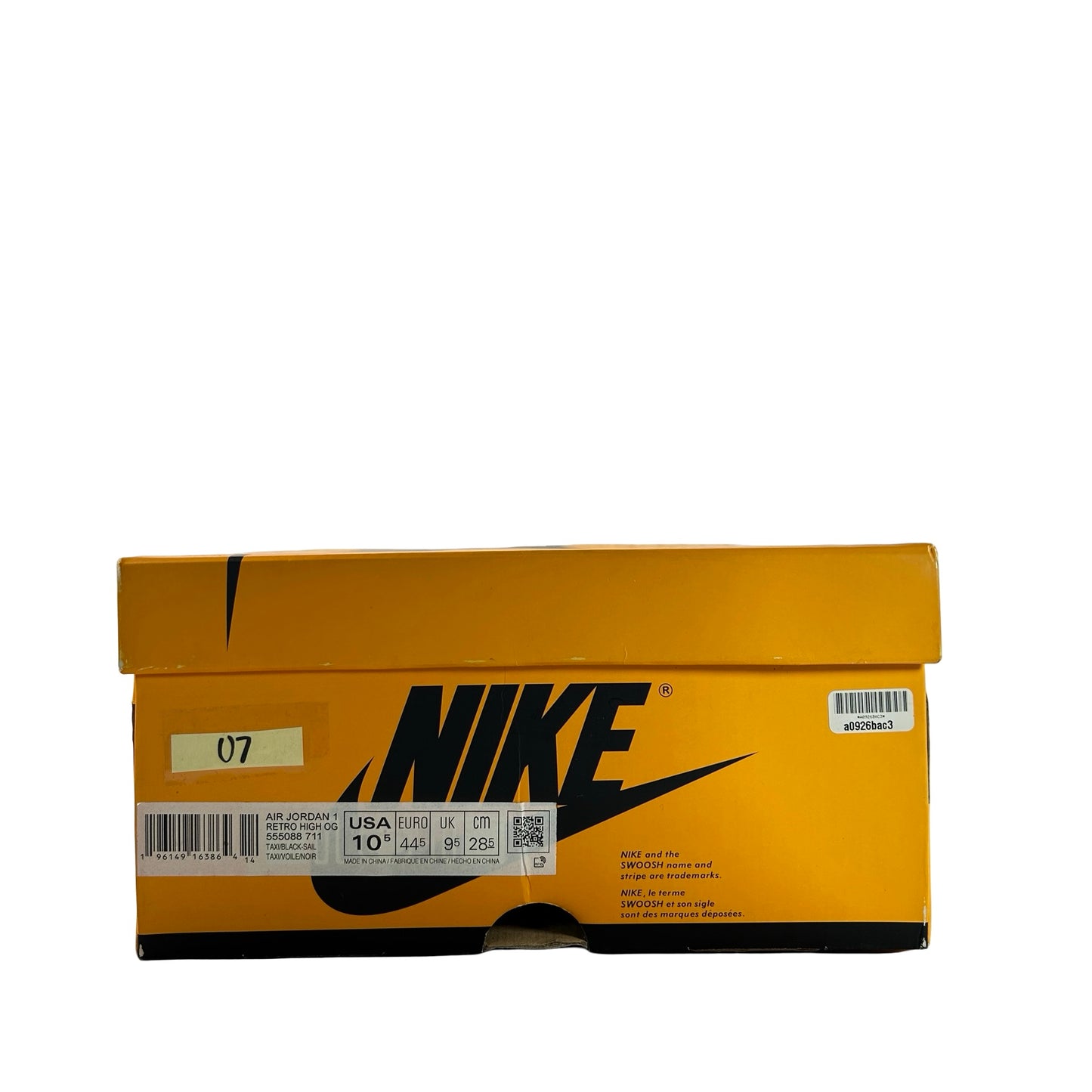 555088 711 Jordan 1 Retro High OG Yellow Toe [USED] - 10.5 M (Used7)