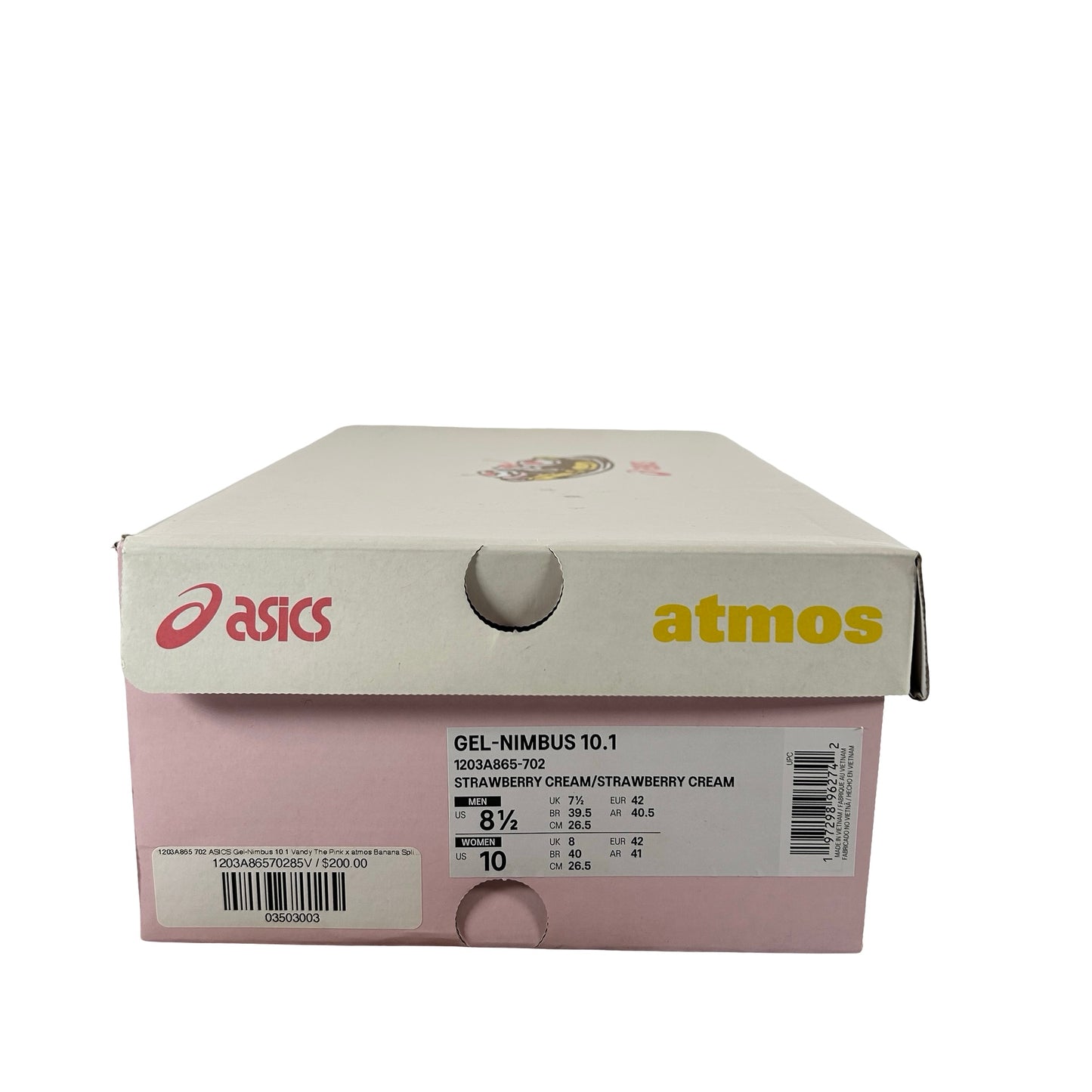 1203A865 702 ASICS Gel-Nimbus 10.1 Vandy The Pink x atmos Banana Split Strawberry [USED] - 8.5 M (Used)
