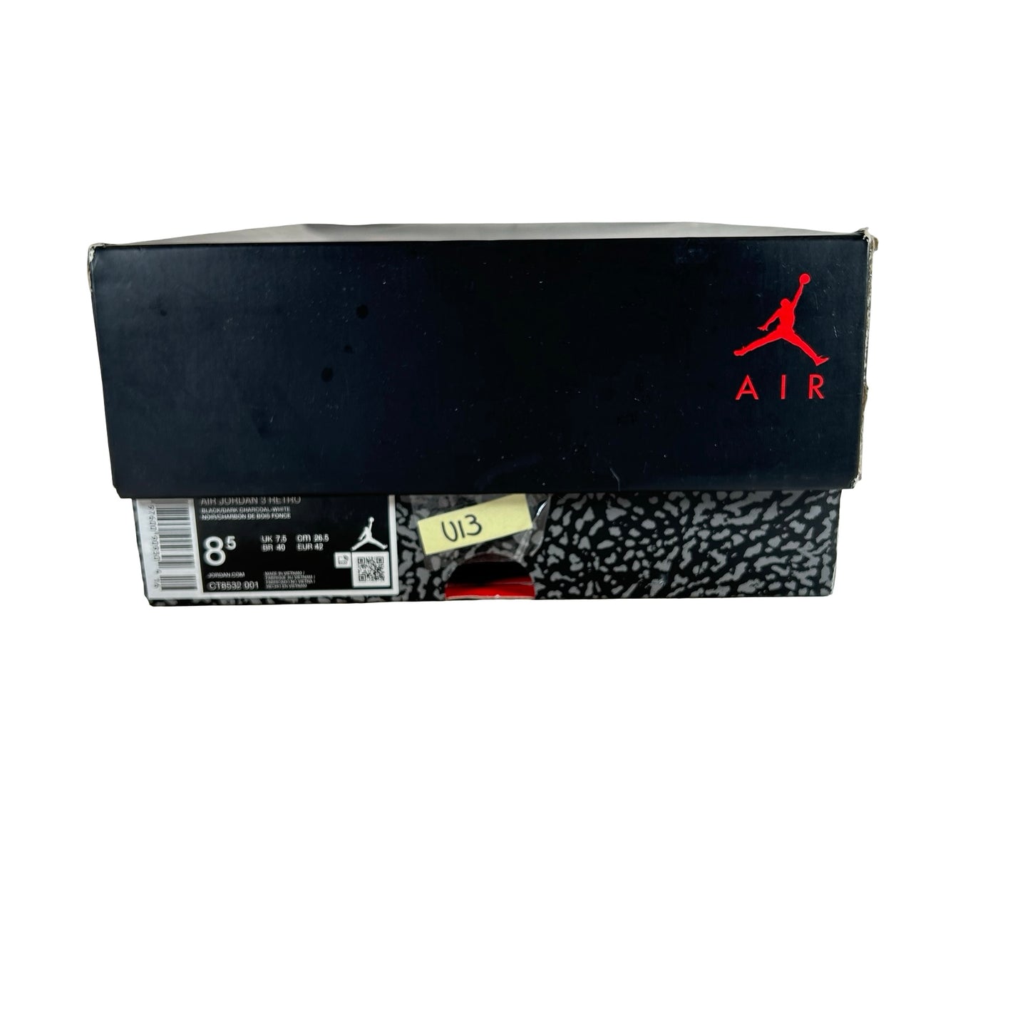 CT8532 001 Jordan 3 Retro Black Cat (2025) [USED] - 8.5 M (Used13) (Missing Insoles)