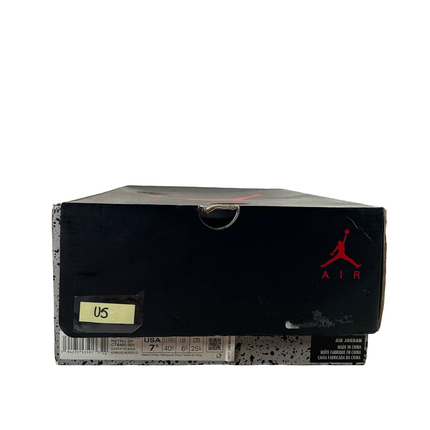 CT8480 001 Jordan 5 Off-White Black [USED] - 7.5 M (Used5)