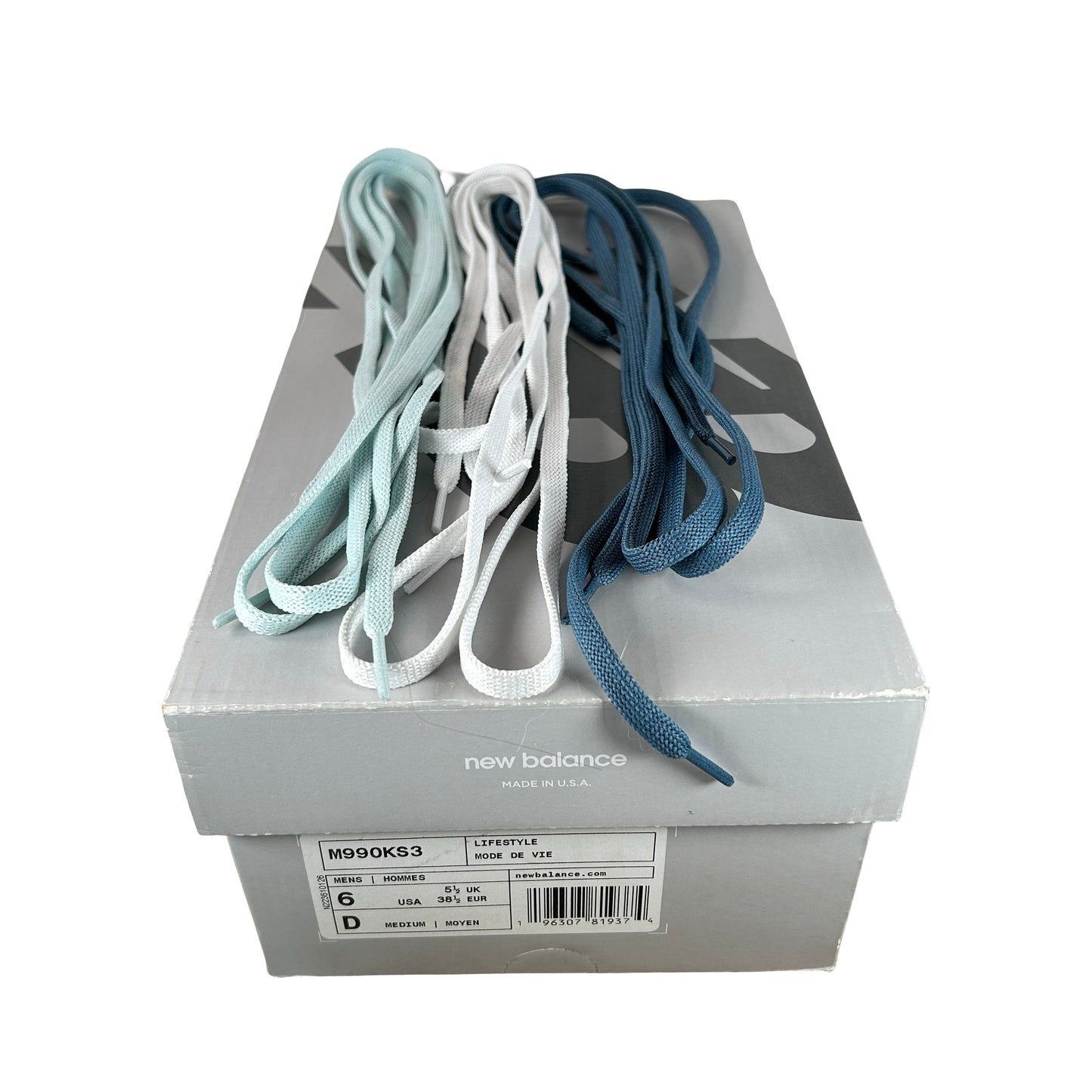M990KS3 New Balance 990v3 MiUSA Kith Steel Blue [USED] - 6 M (Used)