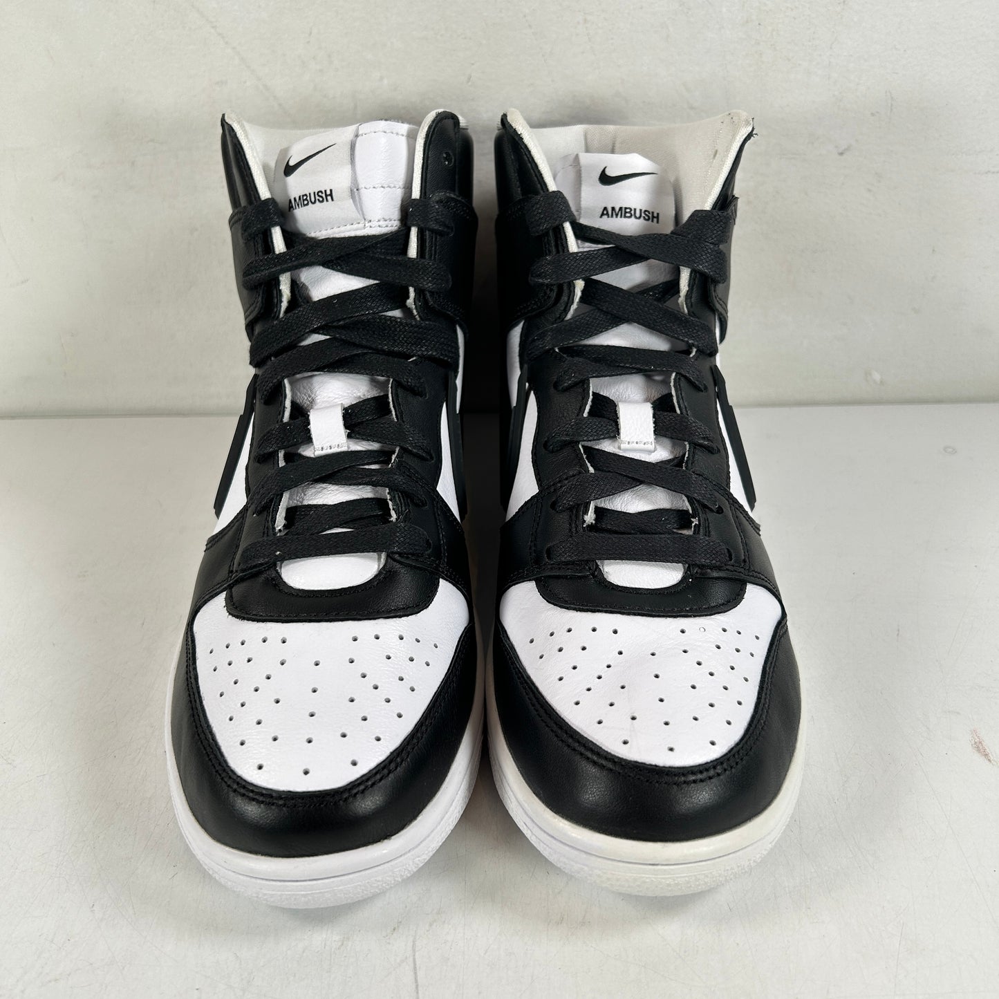 CU7544 001 Nike Dunk High AMBUSH Black White [CONDITIONAL] - 8 M (Left Midsole Yellowing)