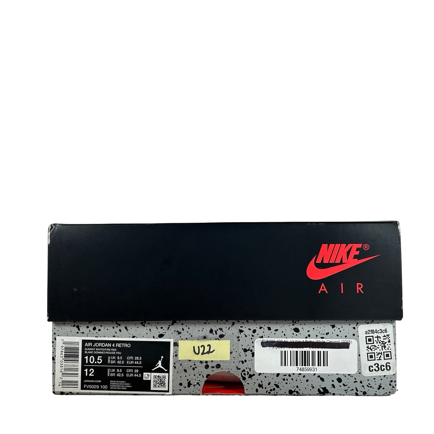 FV5029 100 Jordan 4 Retro White Cement (2025) [USED] - 10.5 M (Used22)
