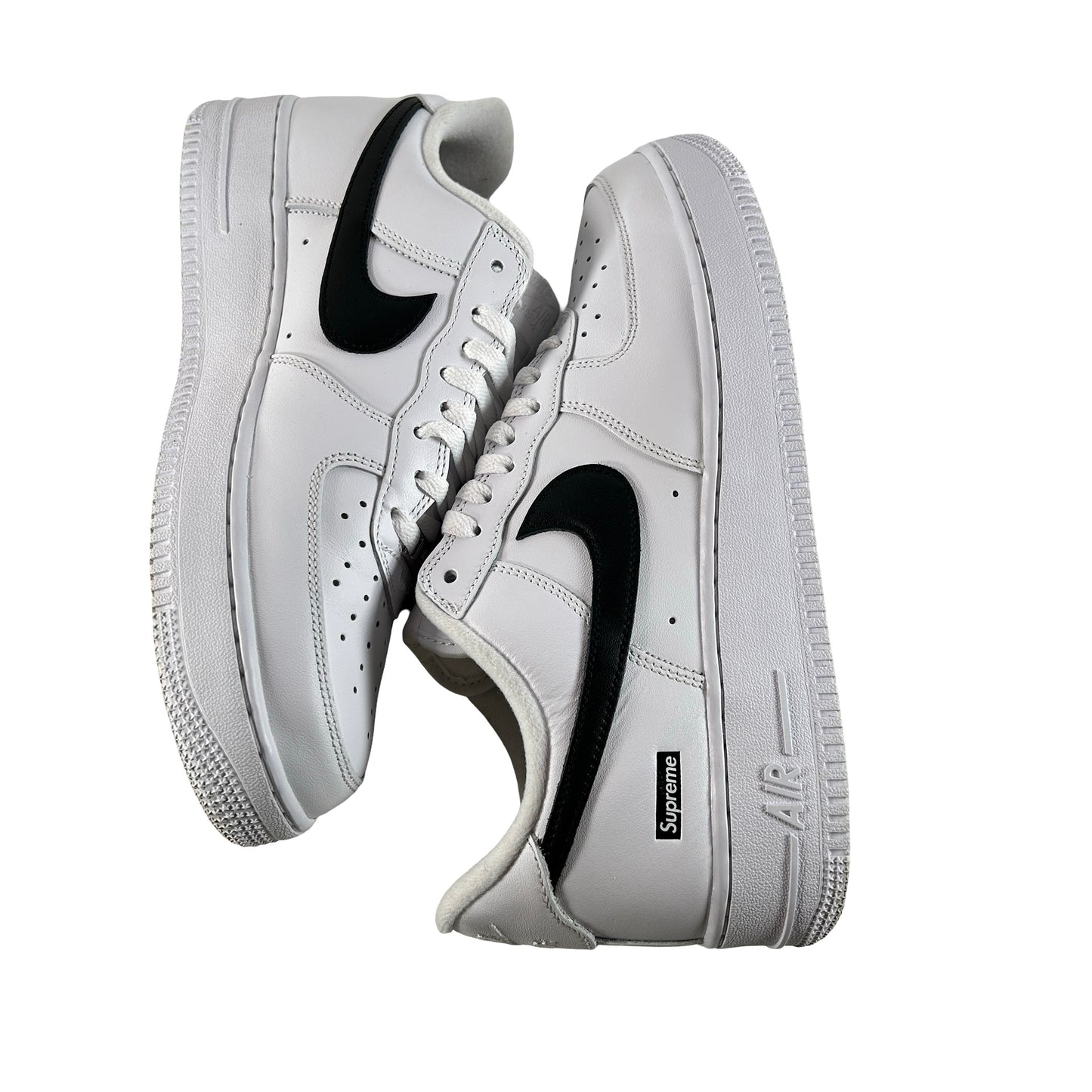 CU9225 102 Nike Air Force 1 Low Supreme White Black [USED] - 9.5 M (Used)