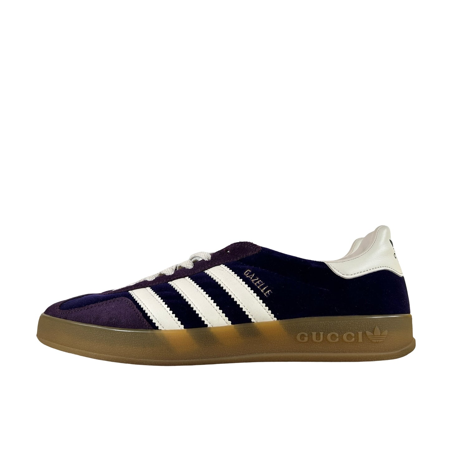 707864 9STU0 5161 adidas x Gucci Gazelle Purple Velvet (Women's) [USED] - 9 W / UK 7.5 (Used)