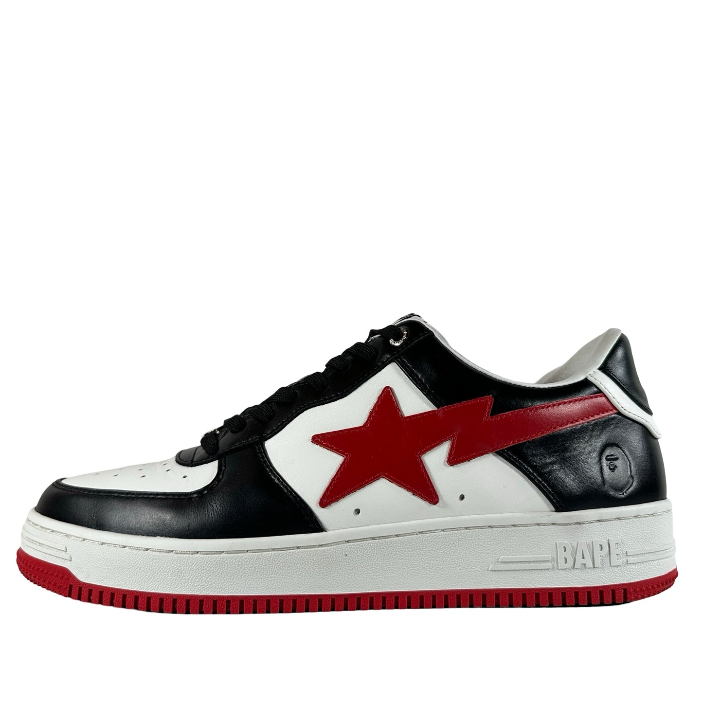 1K30 191 303 BLK A Bathing Ape Bape Sta #3 M2 White Black Red [USED] - 12 M (Used)
