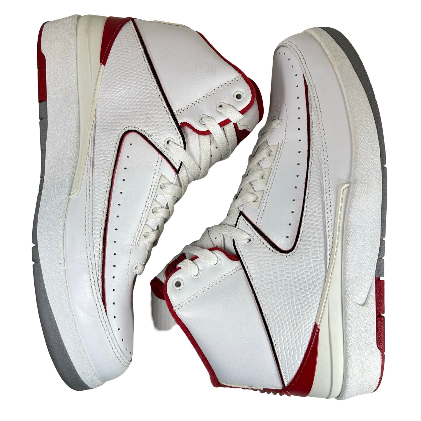 385475 102 Jordan 2 Retro White Red (2014) [USED] - 8.5 M (Used)