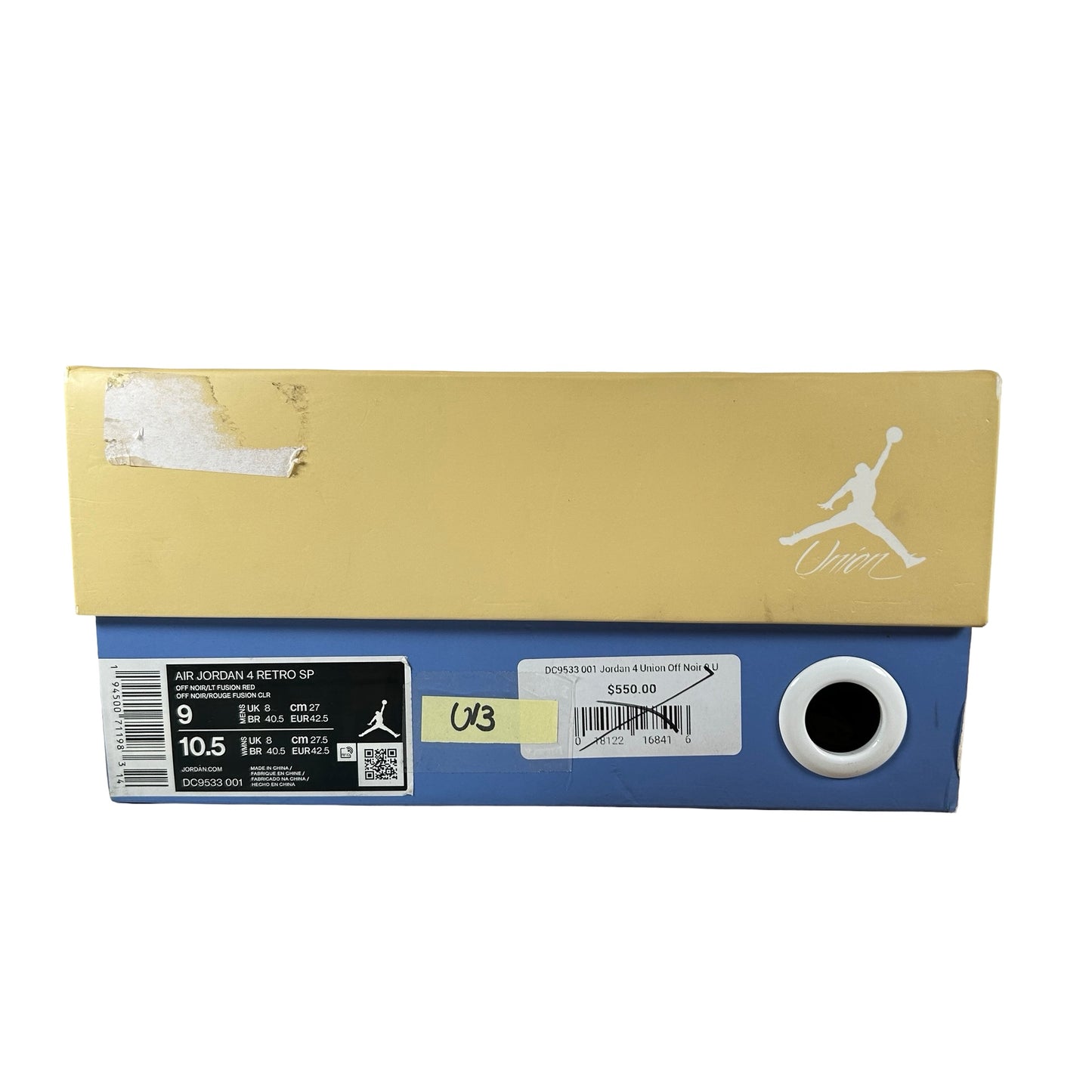 DC9533 001 Jordan 4 Retro Union Off Noir [USED] - 9 M (Used13)