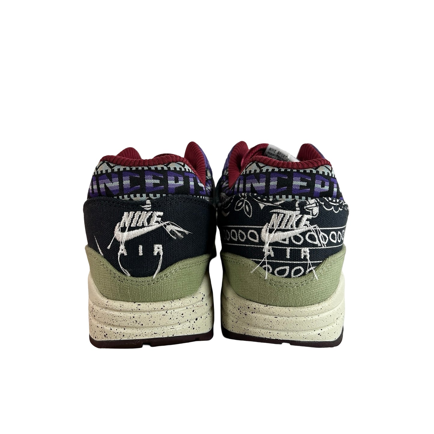 DN1803 300 Nike Air Max 1 Concepts Denim Olive Canvas [USED] - 8 M (Used) (Replace Box)