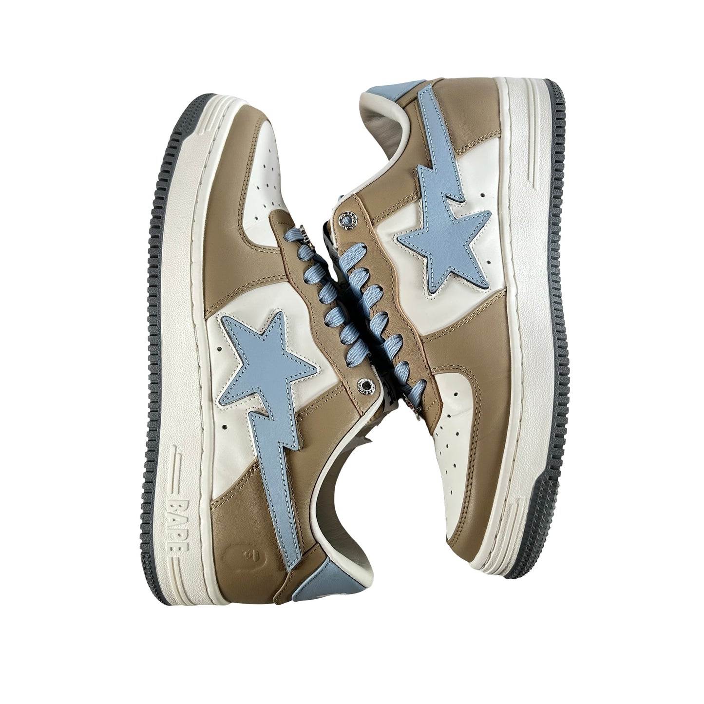 1J30191011 A Bathing Ape Bape Sta Low #4 Beige Sky Blue [USED] - 9.5 M (Used)