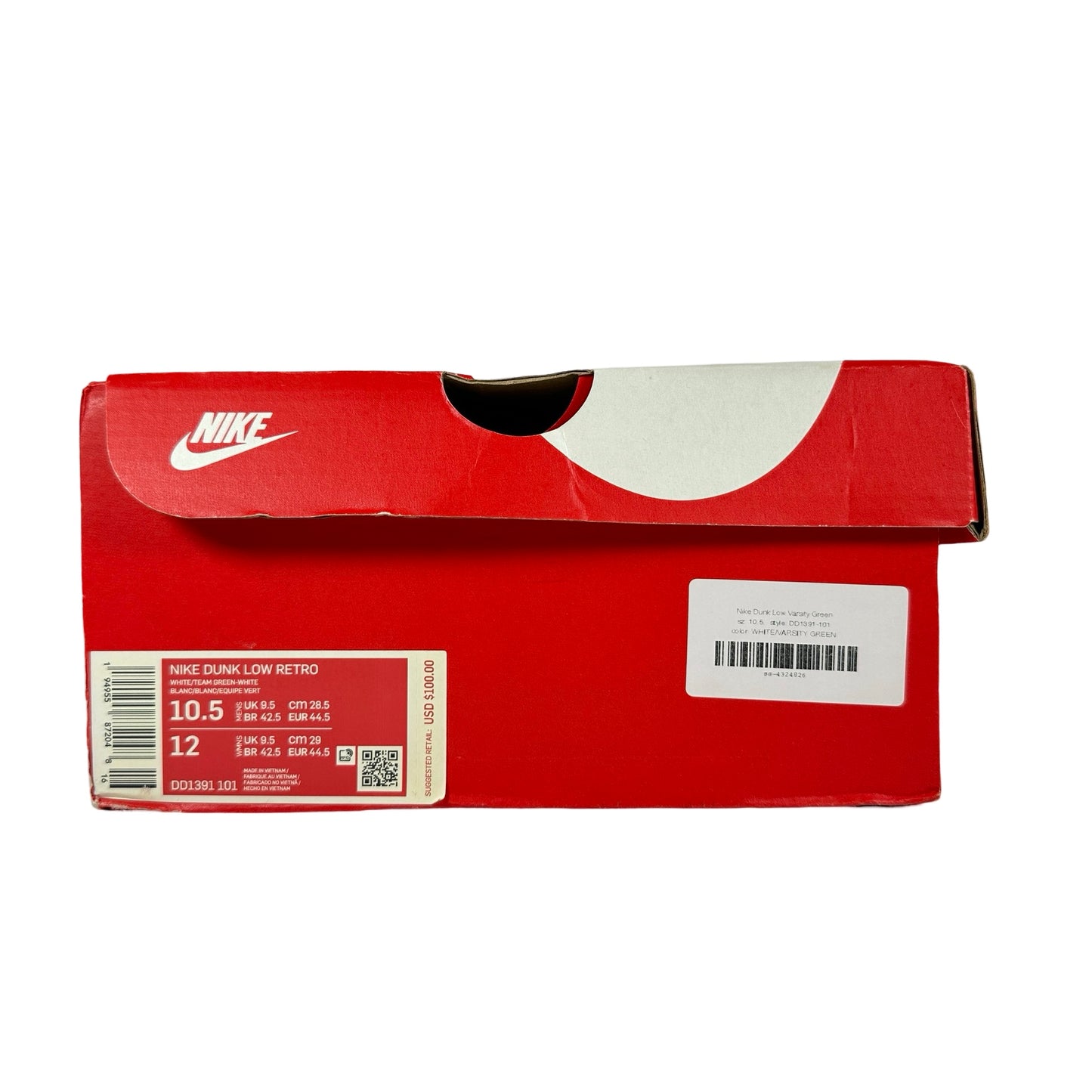 DD1391 101 Nike Dunk Low Michigan State [USED] - 10.5 M (Used)