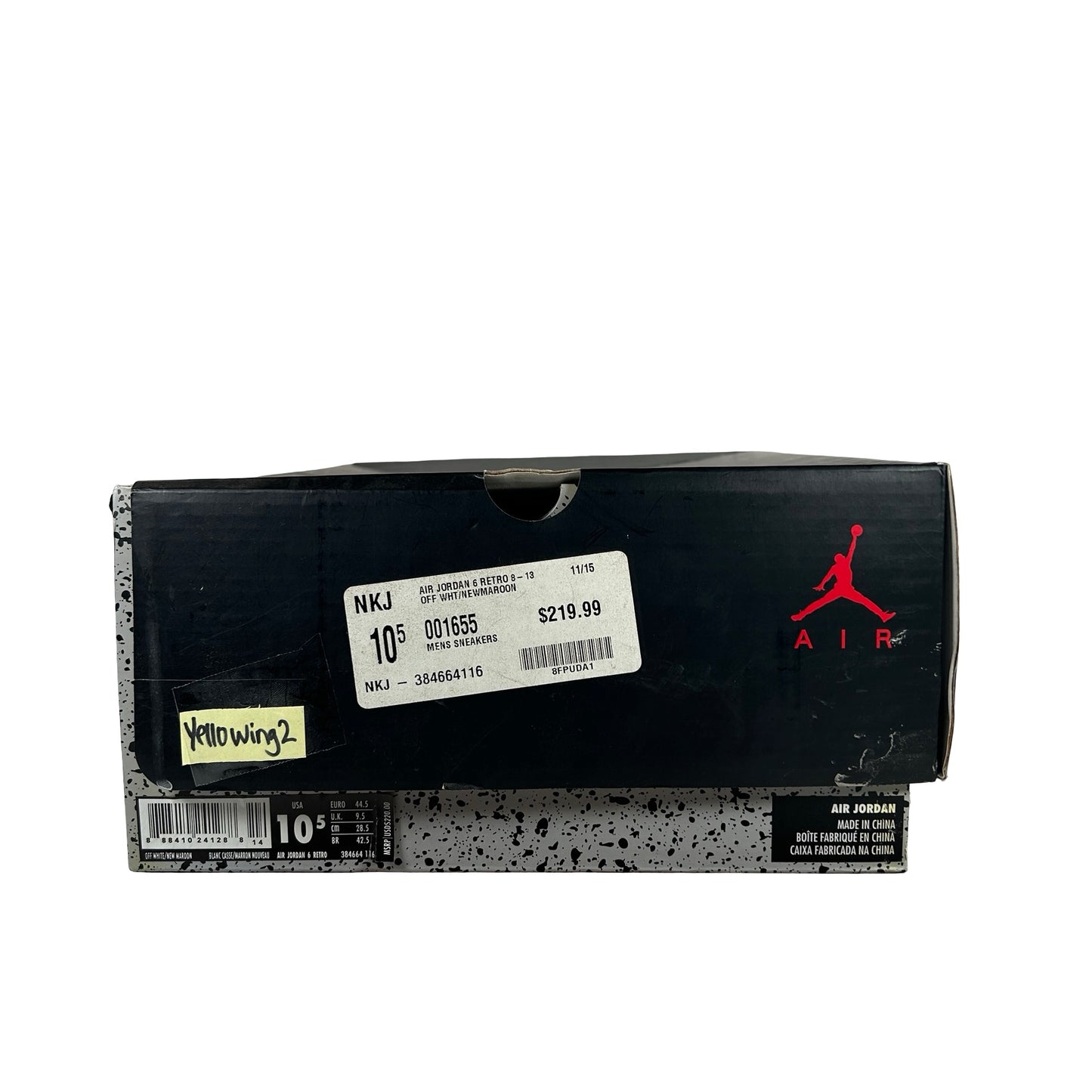 384664 116 Jordan 6 Maroon  - 10.5 M (Yellowing2)