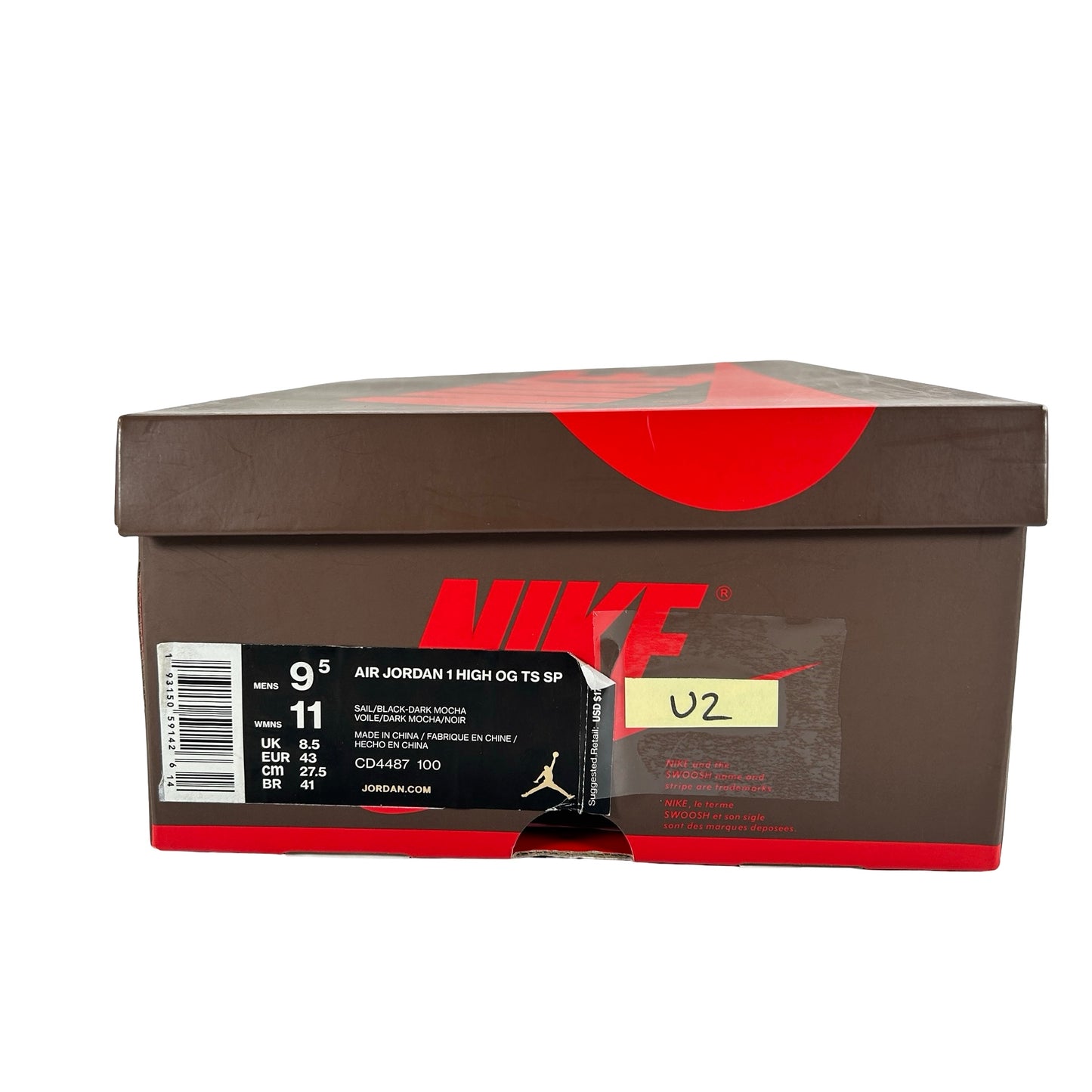 CD4487 100 Jordan 1 Retro High OG SP Travis Scott Mocha [USED] - 9.5 M (Used2)