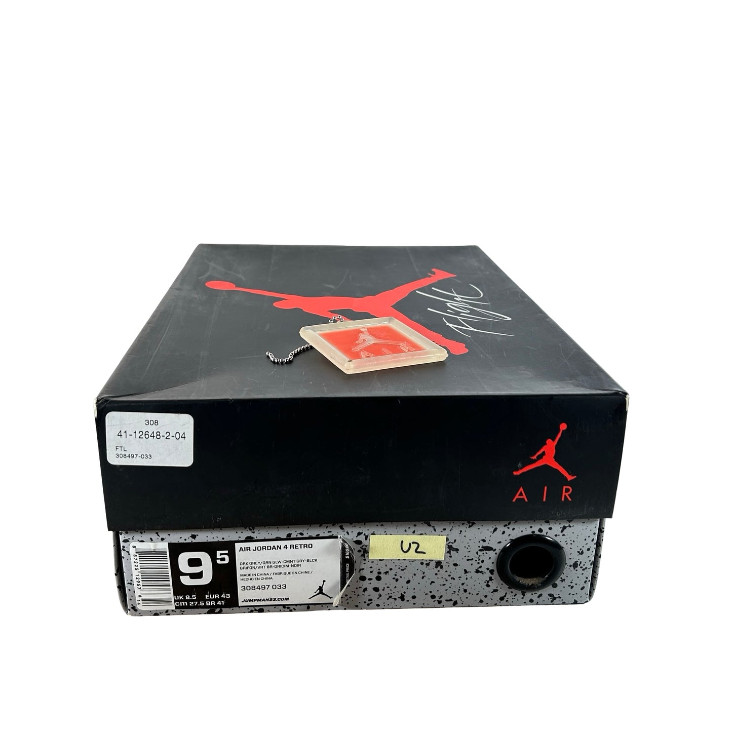 308497 033 Jordan 4 Retro Green Glow [USED] - 9.5 M (Used2)