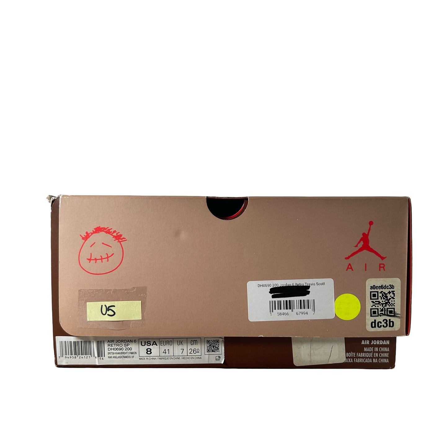 DH0690 200 Jordan 6 Retro Travis Scott British Khaki [USED] - 8 M (Used5)