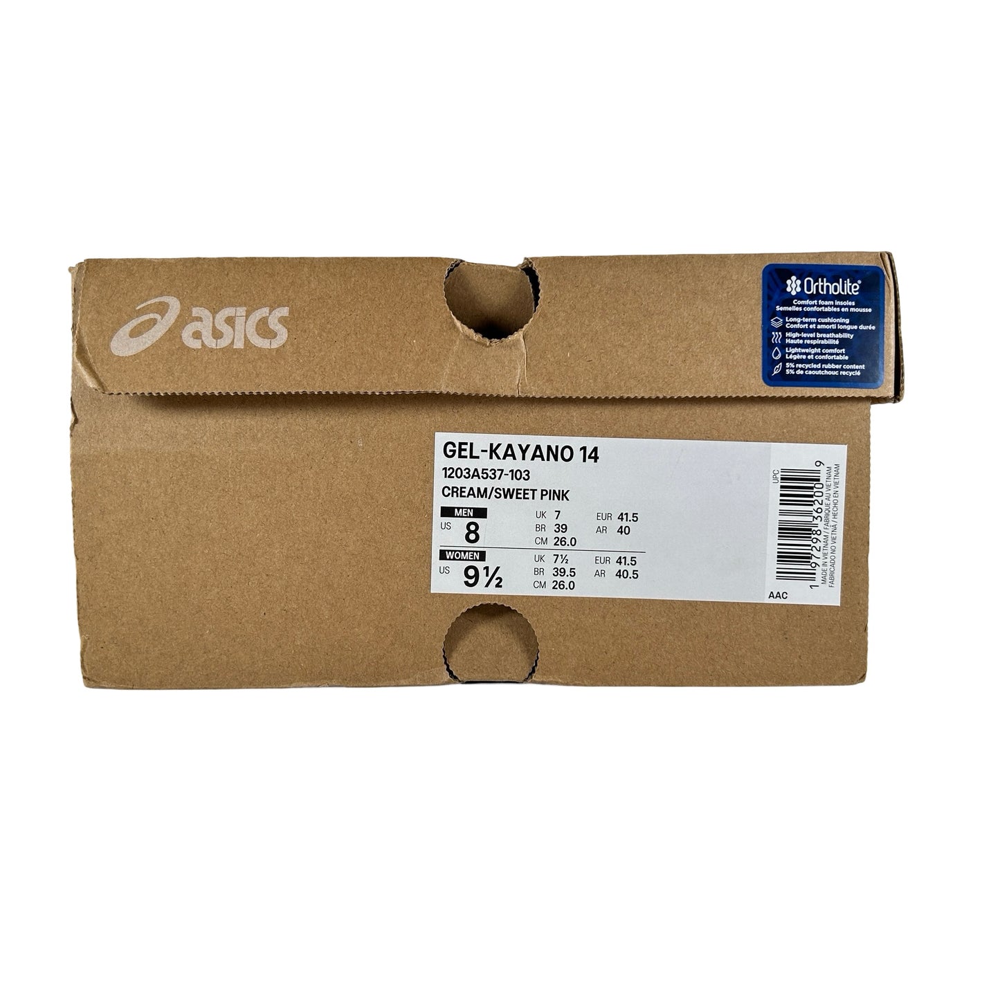 1203A537 103 ASICS GEL-Kayano 14 Cream Sweet Pink (Women's) [USED] - 8 M (Used)