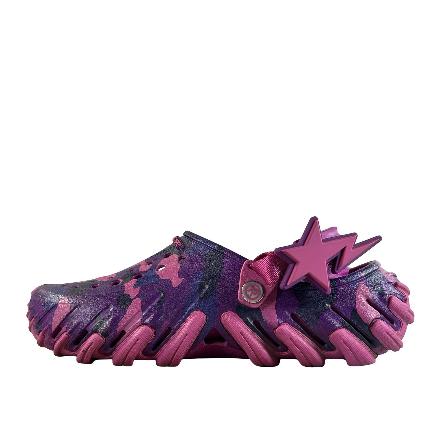 213140 5BV Crocs Echo RO Clog Bape Grapeberry Camo [USED] - 11 M (Used)