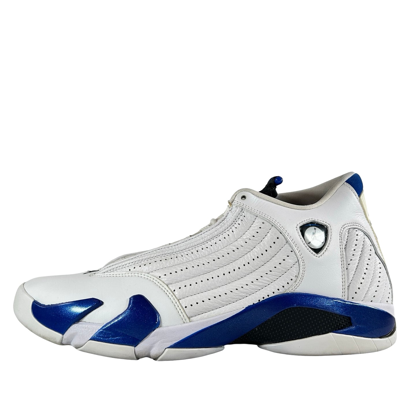 487471 104 Jordan 14 Retro White Hyper Royal [USED] - 14 M (Replace Box)
