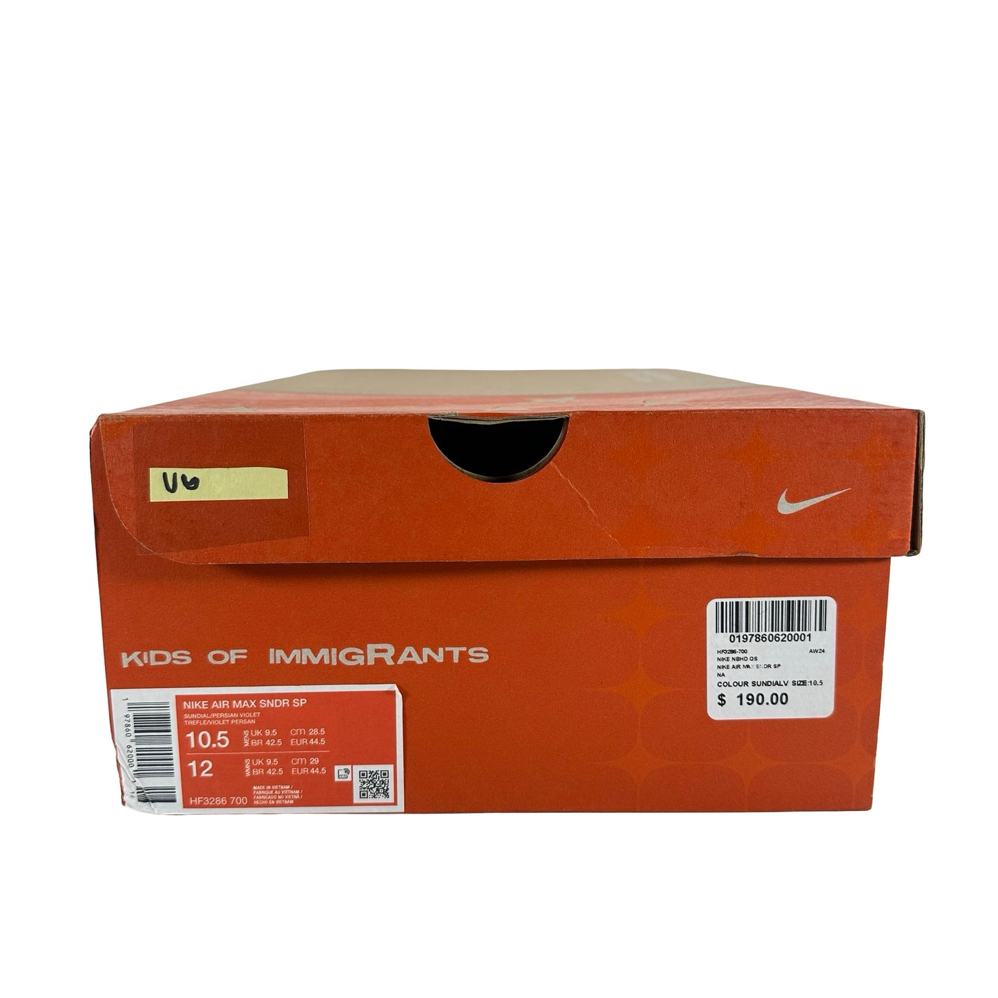 HF3286 700 Nike Air Max Sunder SP Kids of Immigrants Sunrise [USED] - 10.5 M (Used6)