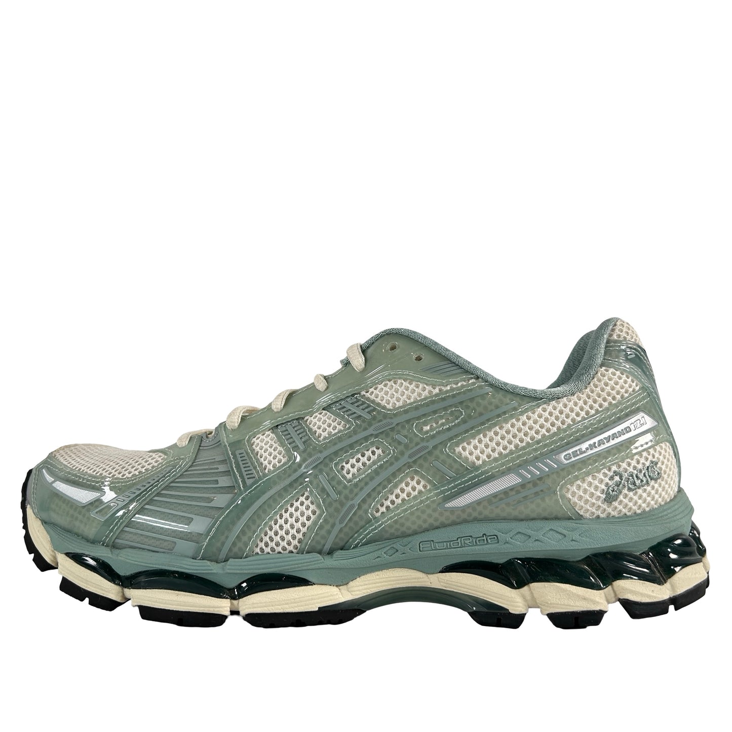 1203A675 100 ASICS Gel-Kayano 12.1 Kith Cream Sage [USED] - 8.5 M (Used) (No Box)