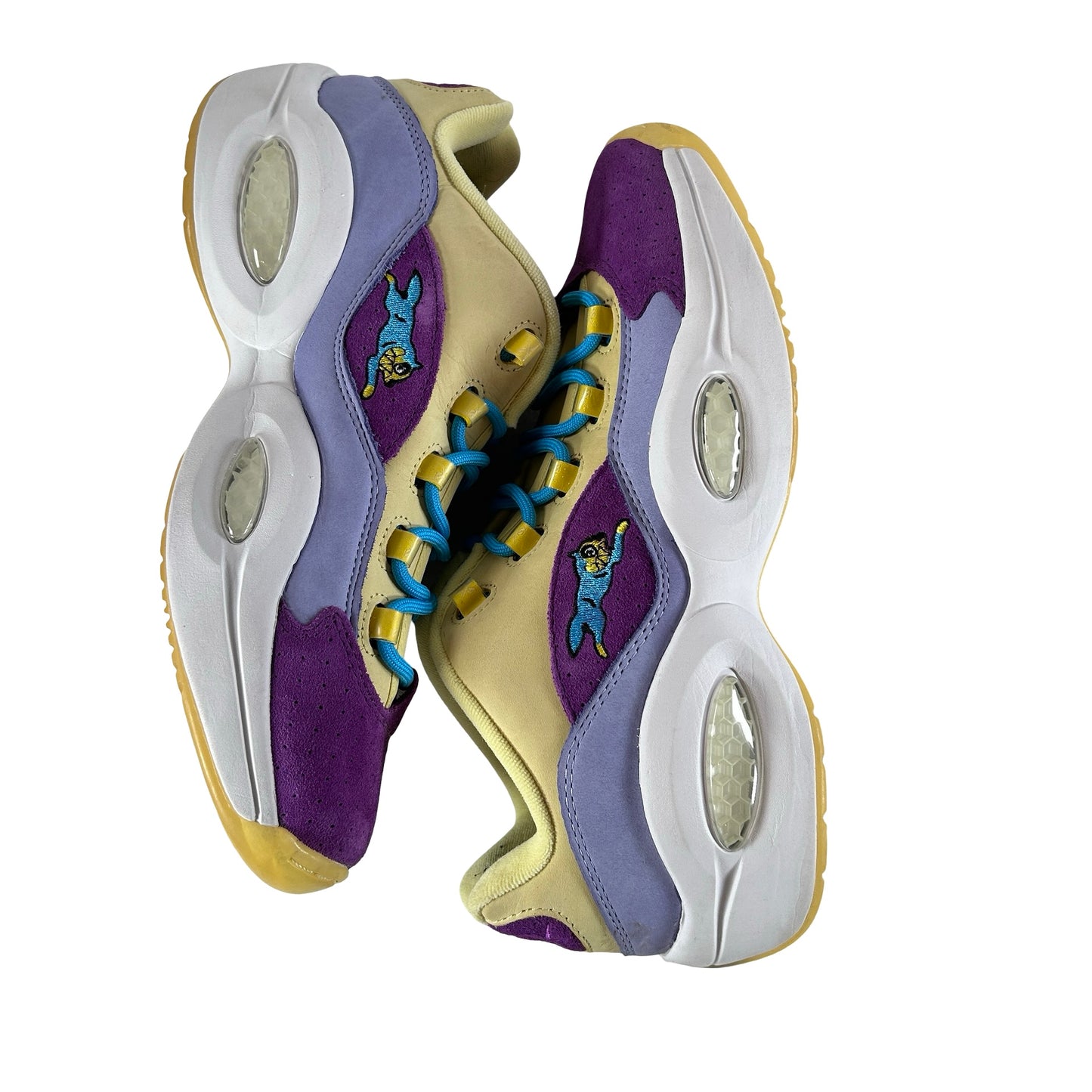 G55351 Reebok Question Low BBC Ice Cream Running Dog Yellow Purple [USED] - 11 M (Used)